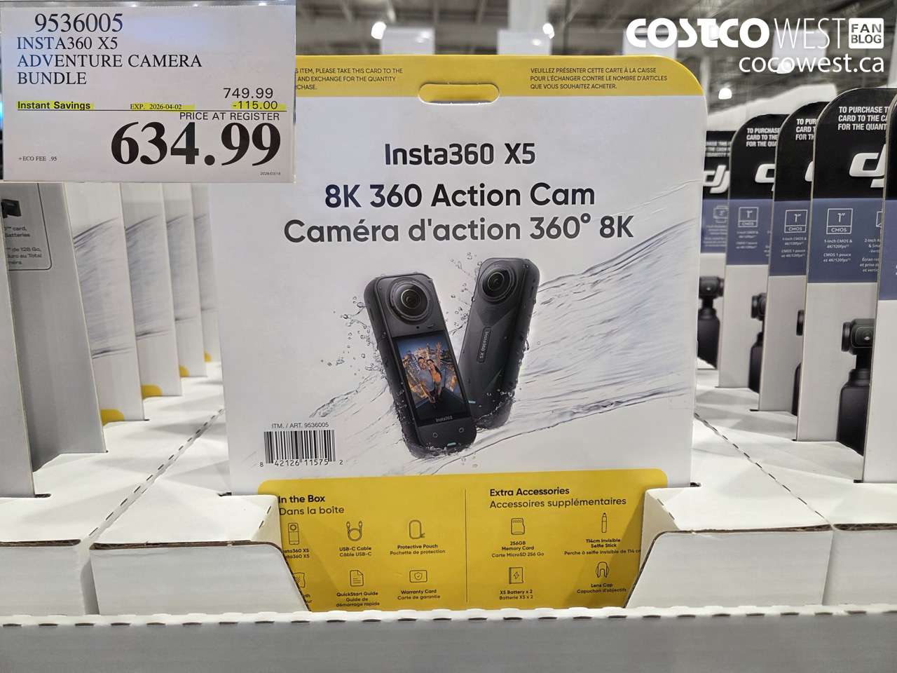 9536005 INSTA360 X5 ADVENTURE CAMERA BUNDLE ($115.00 INSTANT SAVINGS EXPIRES ON 2026-04-02) $634.99