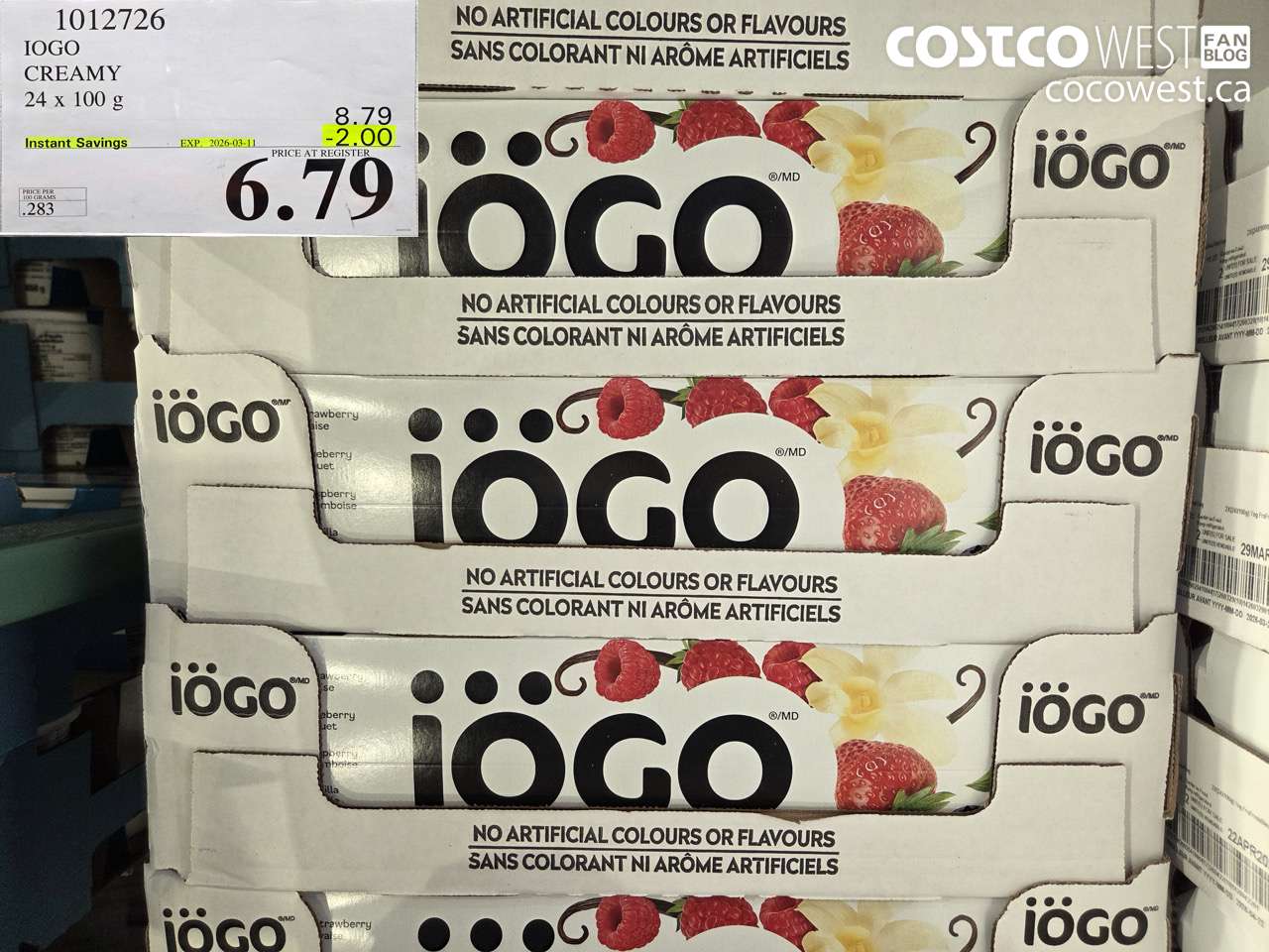 1012726 IOGO CREAMY 24 X 100G ($2.00 INSTANT SAVINGS EXPIRES ON 2026-03-11) $6.79