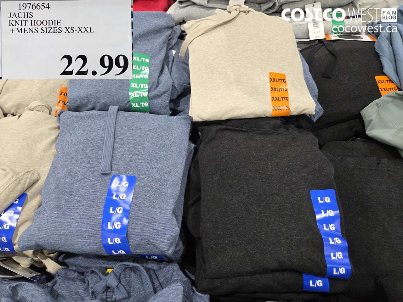 1976654 JACHS KNIT HOODIE +MENS SIZES XS-XXL $22.99