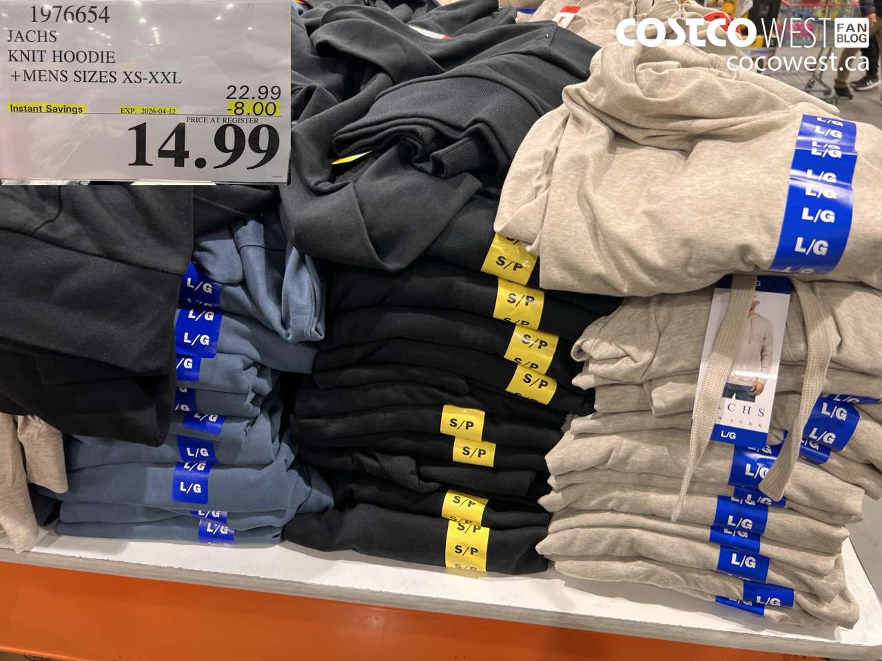 1976654 JACHS KNIT HOODIE +MENS SIZES XS-XXL ($8.00 INSTANT SAVINGS EXPIRES ON 2026-04-12) $14.99