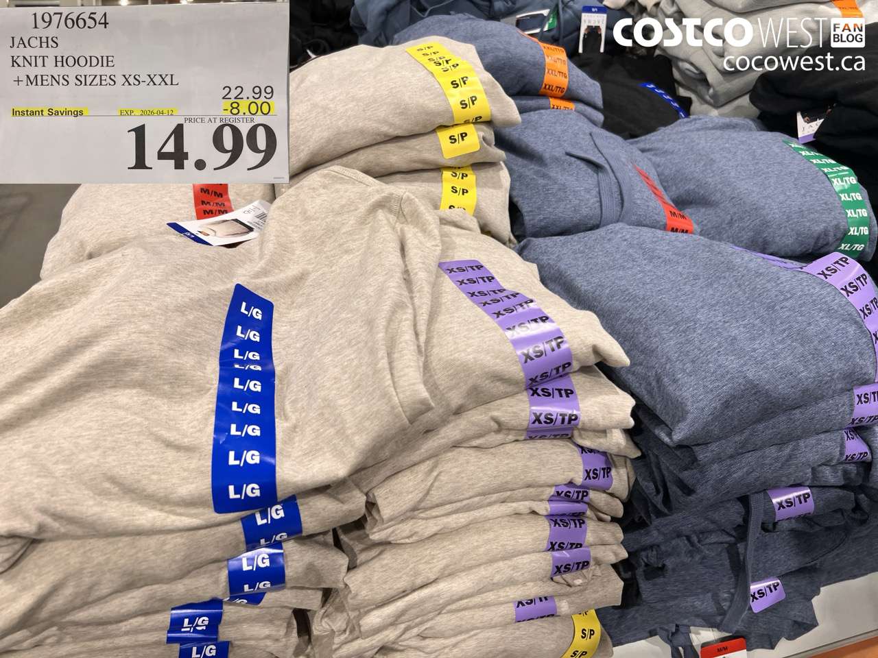 1976654 JACHS KNIT HOODIE +MENS SIZES XS-XXL ($8.00 INSTANT SAVINGS EXPIRES ON 2026-04-12) $14.99