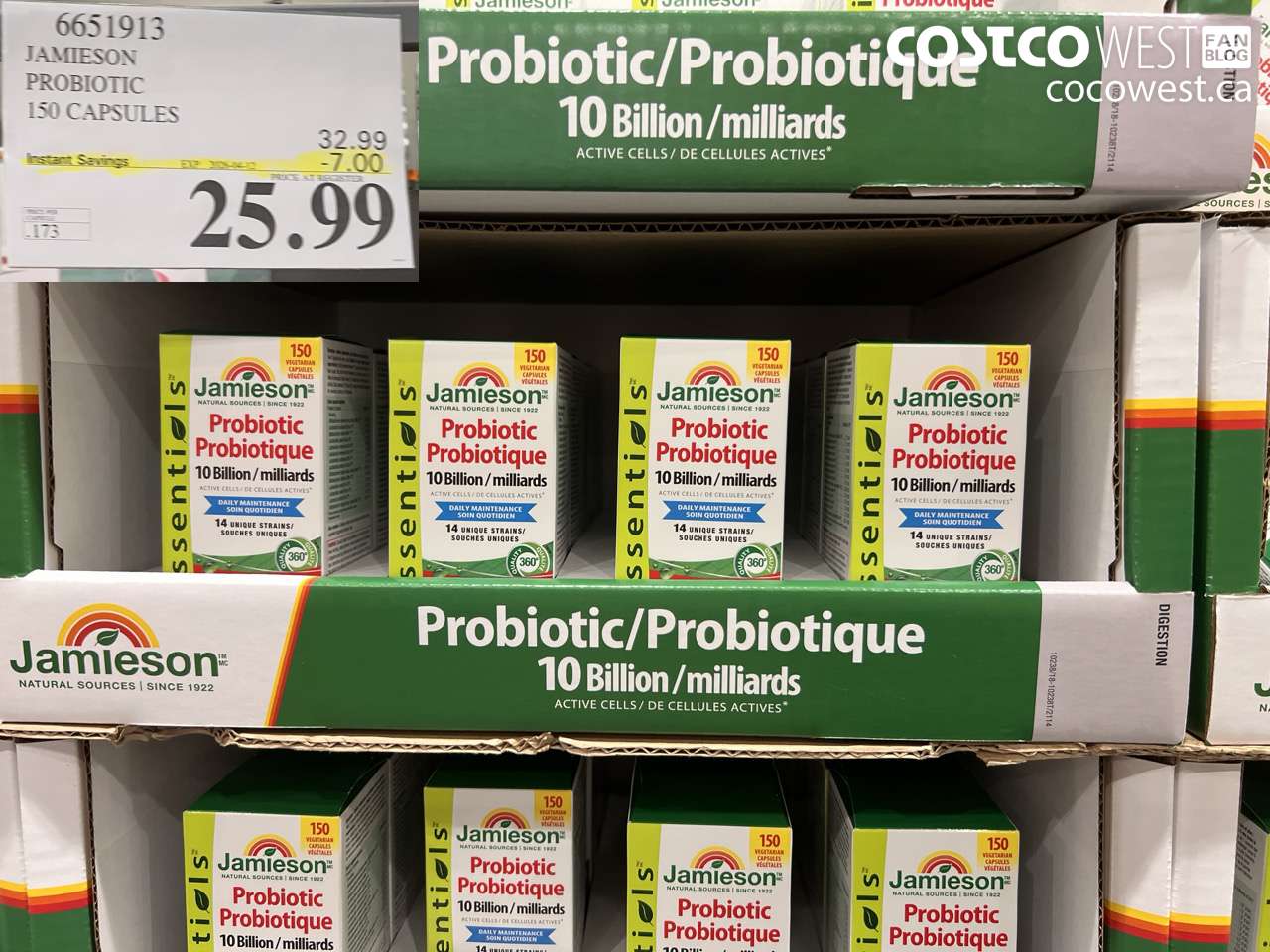 6651913 JAMIESON PROBIOTIC 150 CAPSULES ($7.00 INSTANT SAVINGS EXPIRES ON 2026-04-12) $25.99