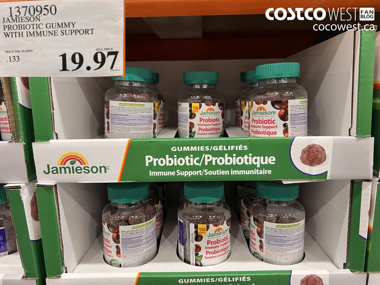 1370950 JAMIESON PROBIOTIC GUMMY WITH IMMUNE SUPPORT $19.97
