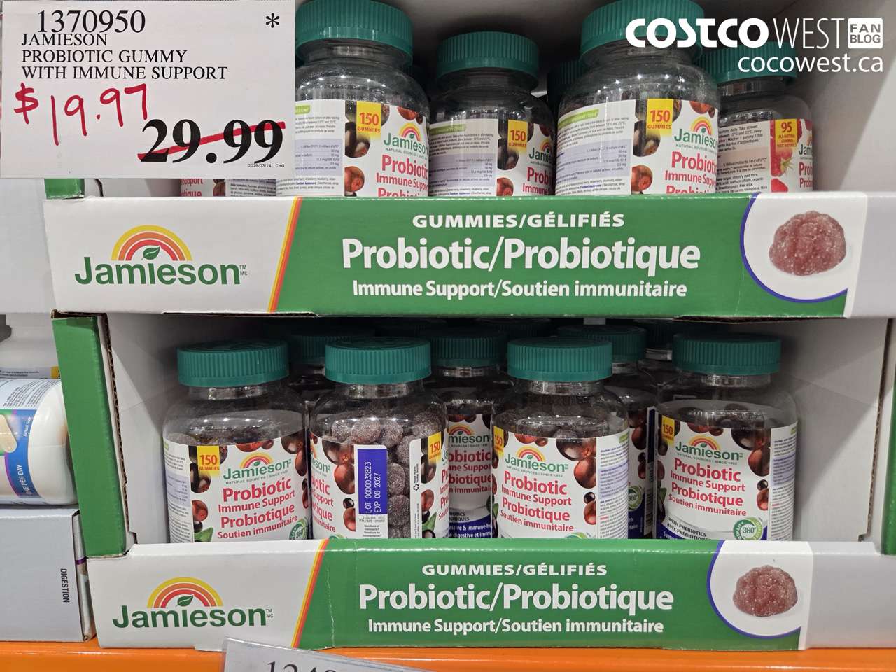 1370950 JAMIESON PROBIOTIC GUMMY WITH IMMUNE SUPPORT $19.97