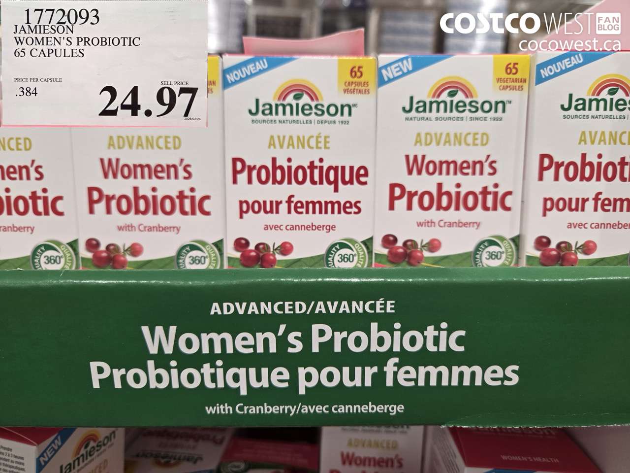 1772093 JAMIESON WOMEN'S PROBIOTIC 65 CAPSULES $24.97