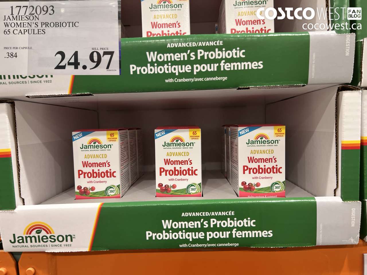 1772093 JAMIESON WOMEN'S PROBIOTIC 65 CAPULES $24.97