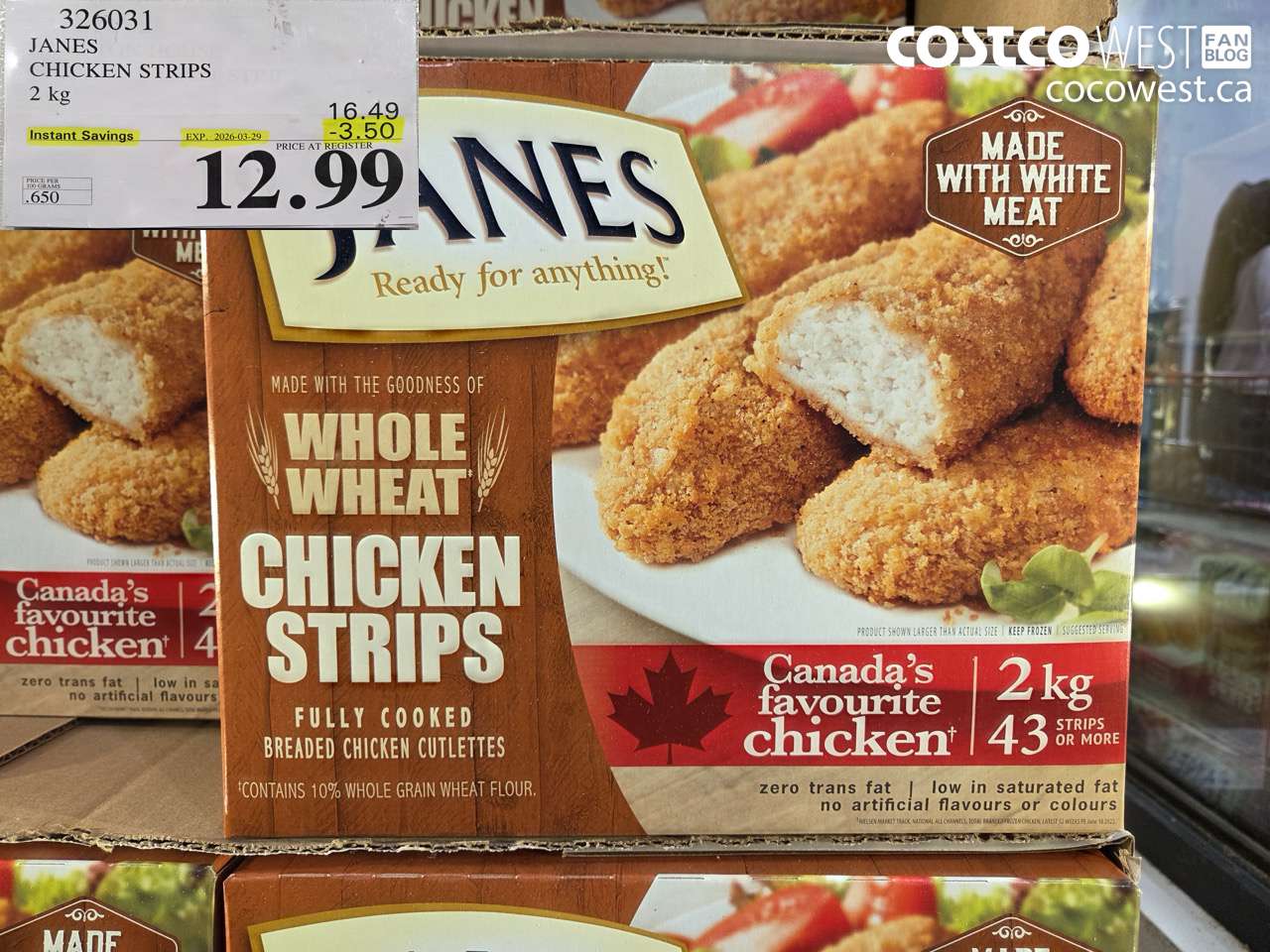 326031 JANES CHICKEN STRIPS 2 KG ($3.50 INSTANT SAVINGS EXPIRES ON 2026-03-29) $12.99
