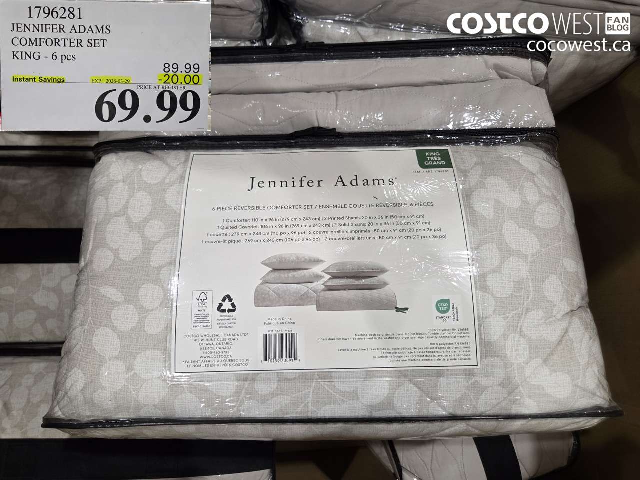 1796281 JENNIFER ADAMS COMFORTER SET KING - 6 PCS ($20.00 INSTANT SAVINGS EXPIRES ON 2026-03-29) $69.99
