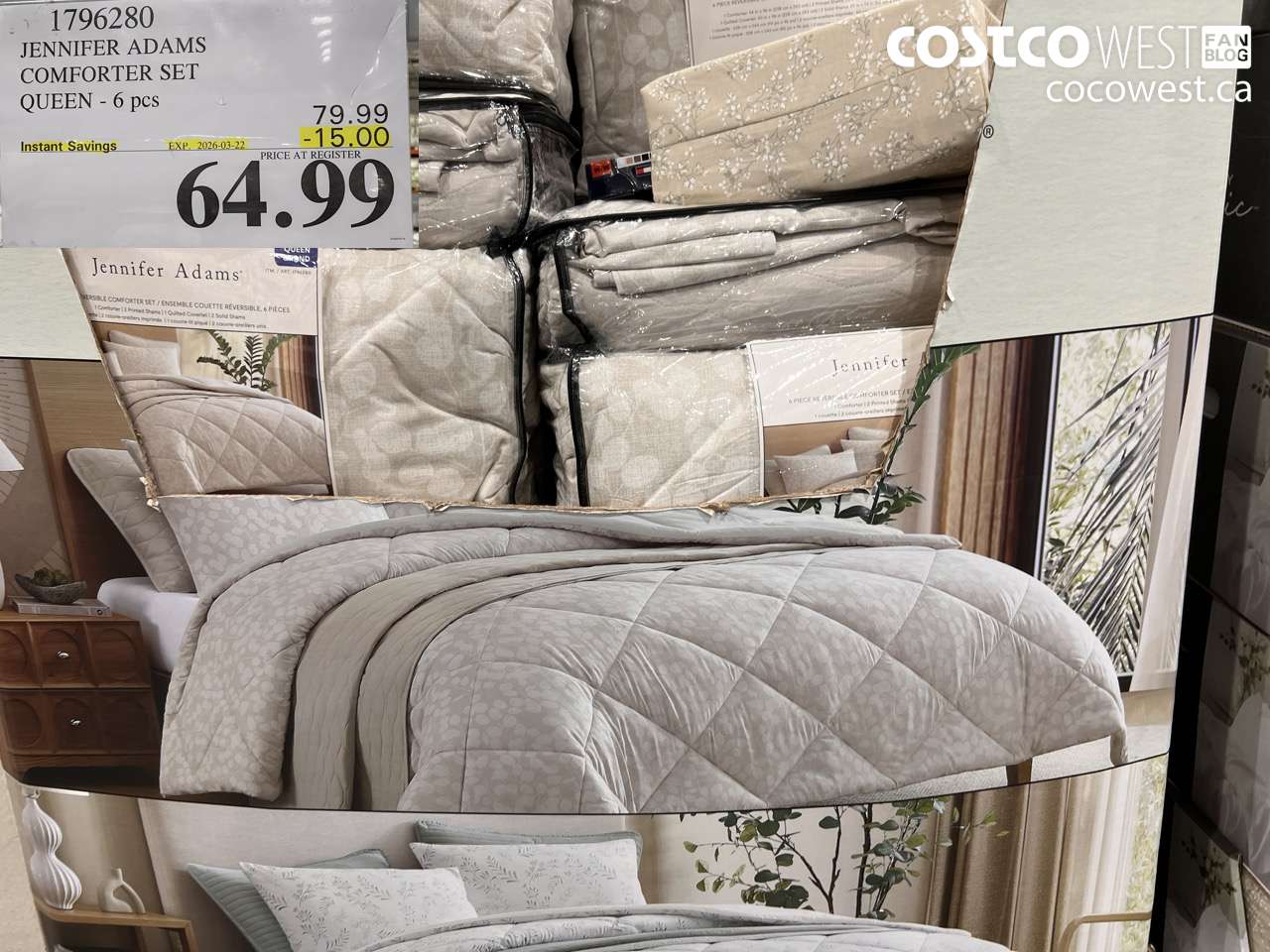 1796280 JENNIFER ADAMS COMFORTER SET QUEEN 6PC ($15.00 INSTANT SAVINGS EXPIRES ON 2026-03-22) $64.99
