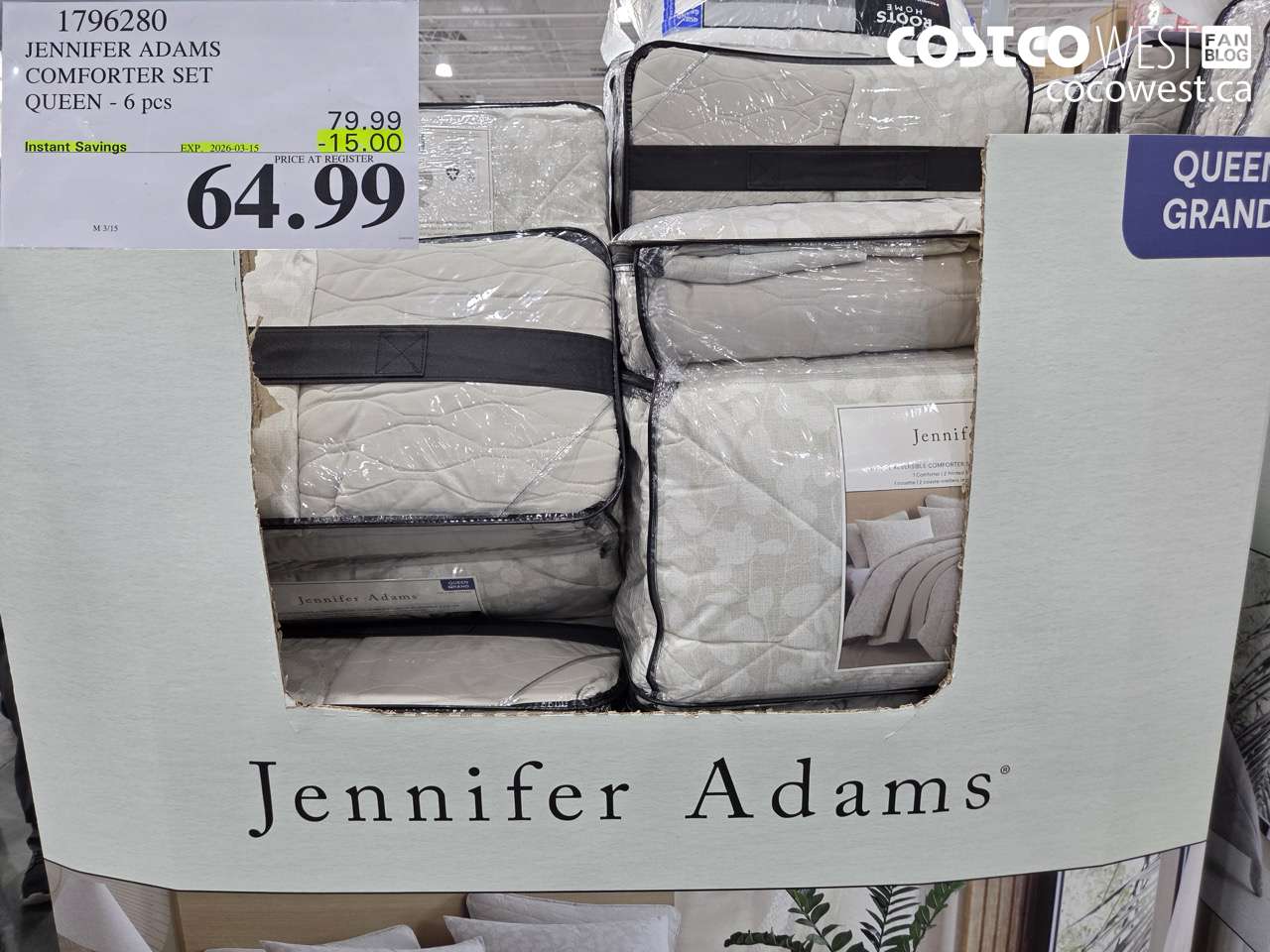 1796280 JENNIFER ADAMS COMFORTER SET QUEEN - 6 PCS ($15.00 INSTANT SAVINGS EXPIRES ON 2026-03-15) $64.99