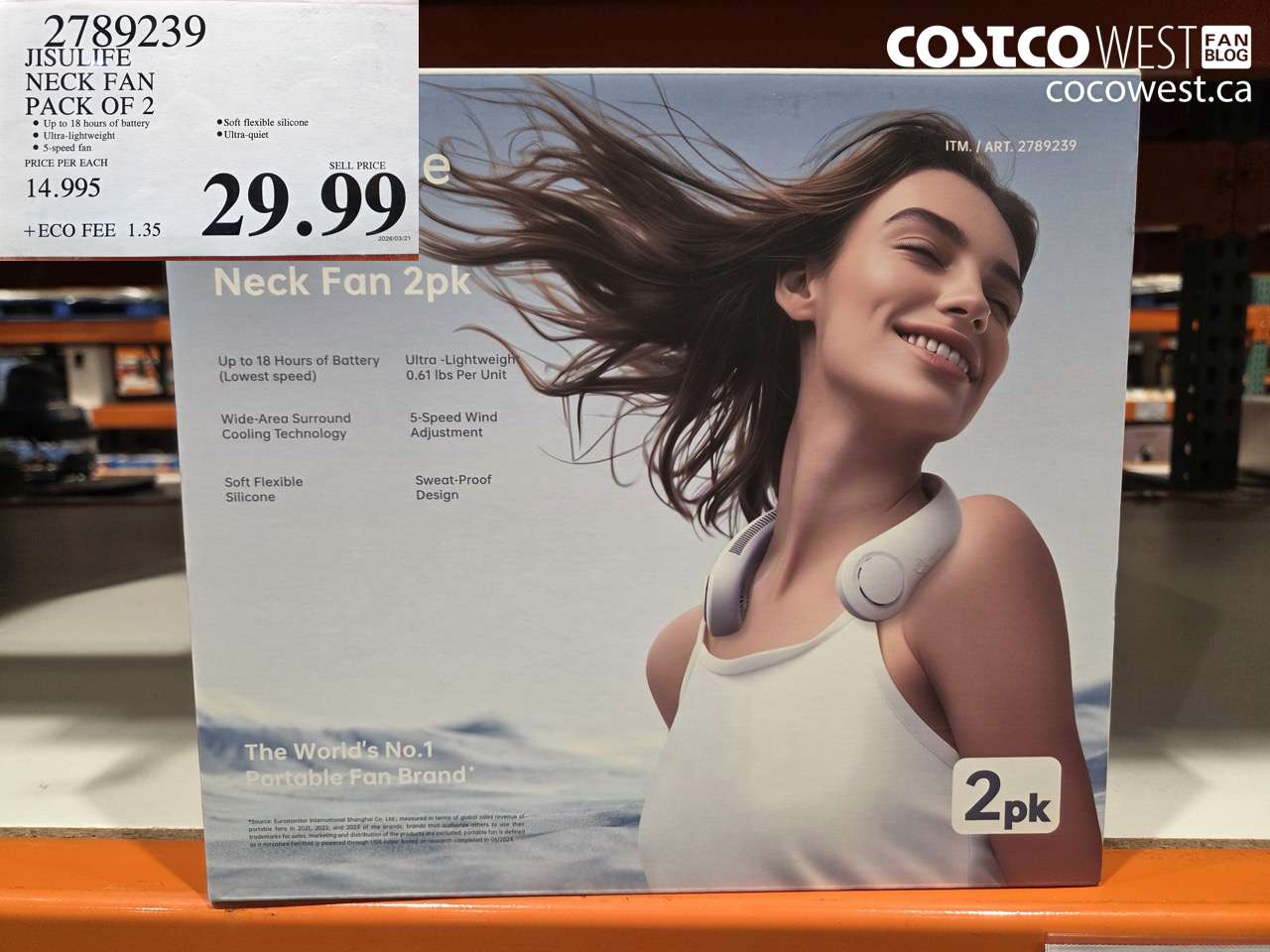 2789239 JISULIFE NECK FAN PACK OF 2 $29.99