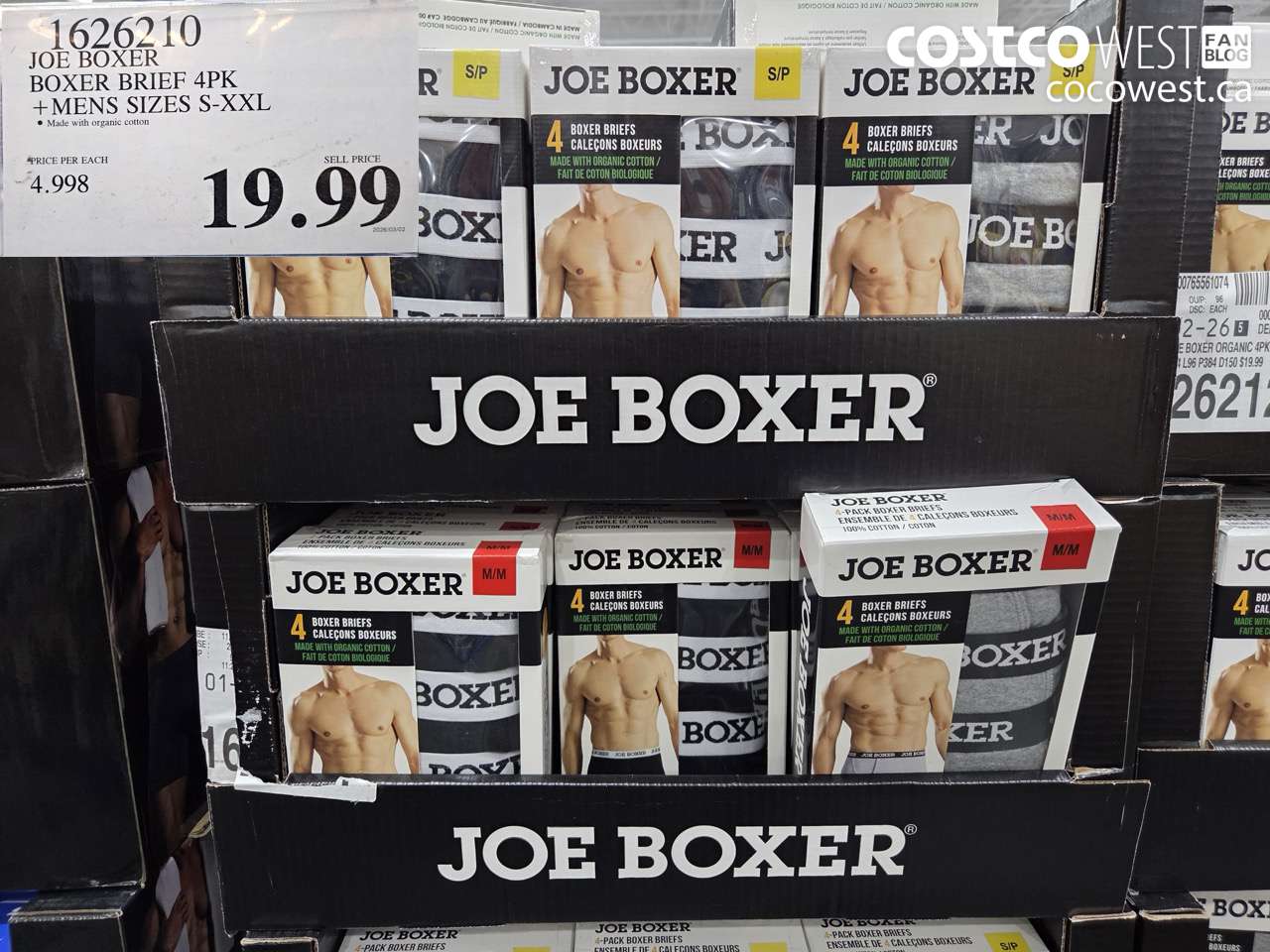 1626210 JOE BOXER BOXER BRIEF 4PK + MENS SIZES S-XXL $19.99