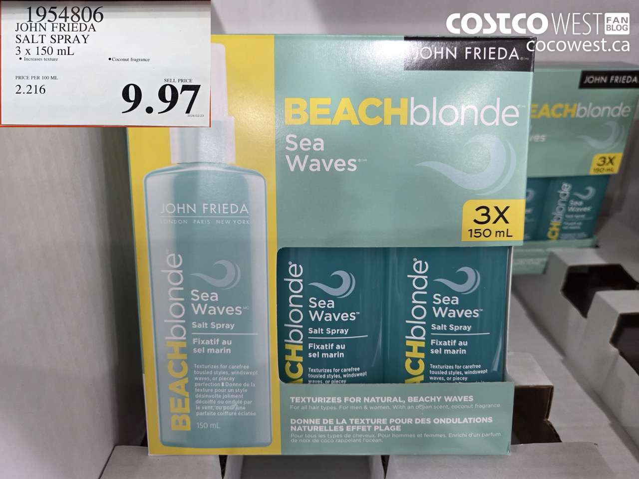 1954806 JOHN FRIEDA SALT SPRAY 3 X 150 ML $9.97