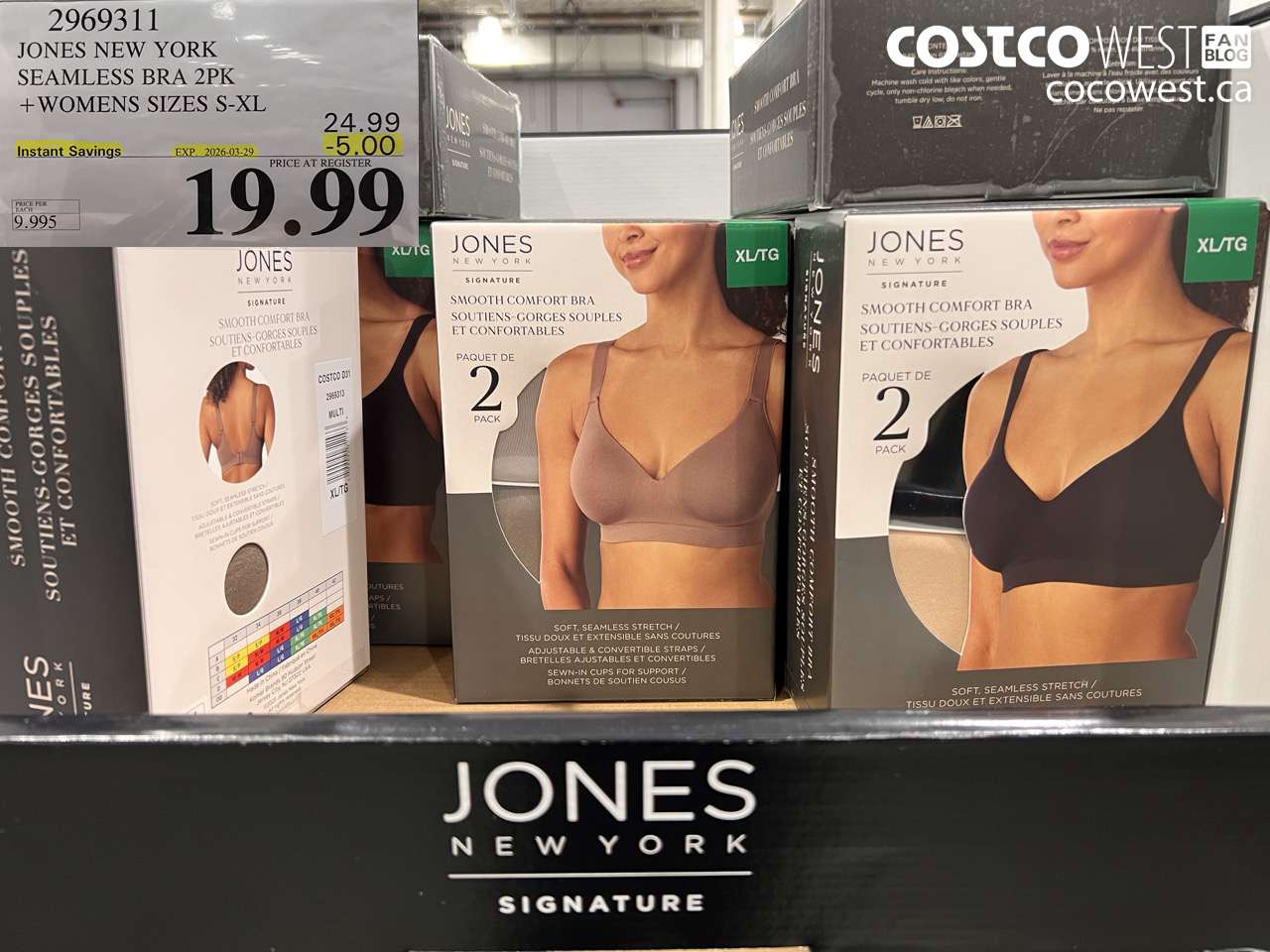 2969311 JONES NEW YORK SEAMLESS BRA 2PK + WOMENS SIZES S-XL ($5.00 INSTANT SAVINGS EXPIRES ON 2026-03-29) $19.99