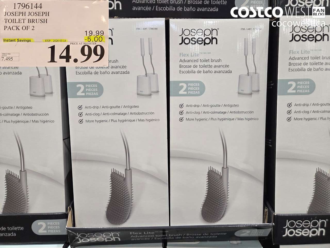 1796144 JOSEPH JOSEPH TOILET BRUSH PACK OF 2 ($5.00 INSTANT SAVINGS EXPIRES ON 2026-03-15) $14.99