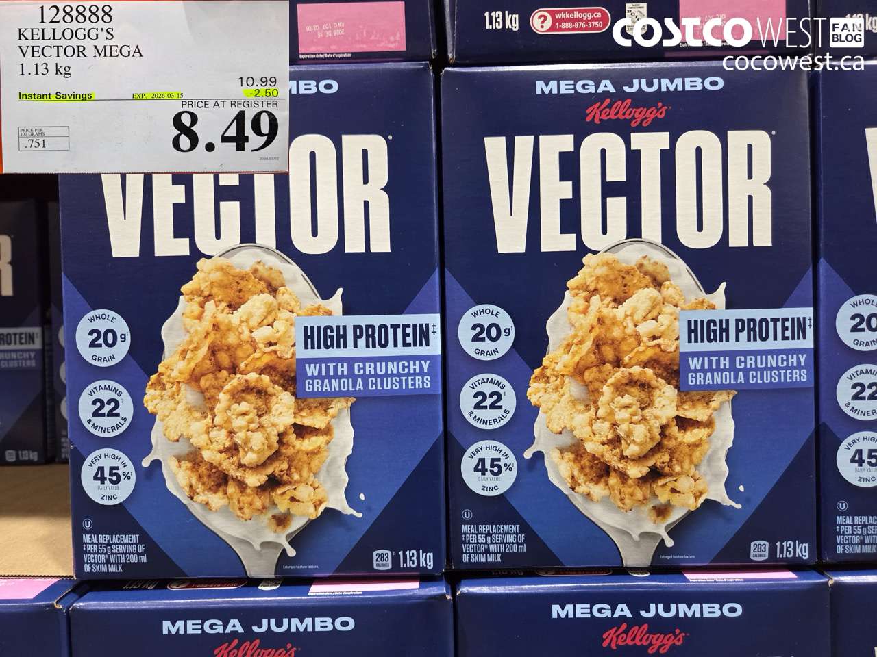 12888 KELLOGG'S VECTOR MEGA 1.13 KG ($2.50 INSTANT SAVINGS EXPIRES ON 2026-03-15) $8.48