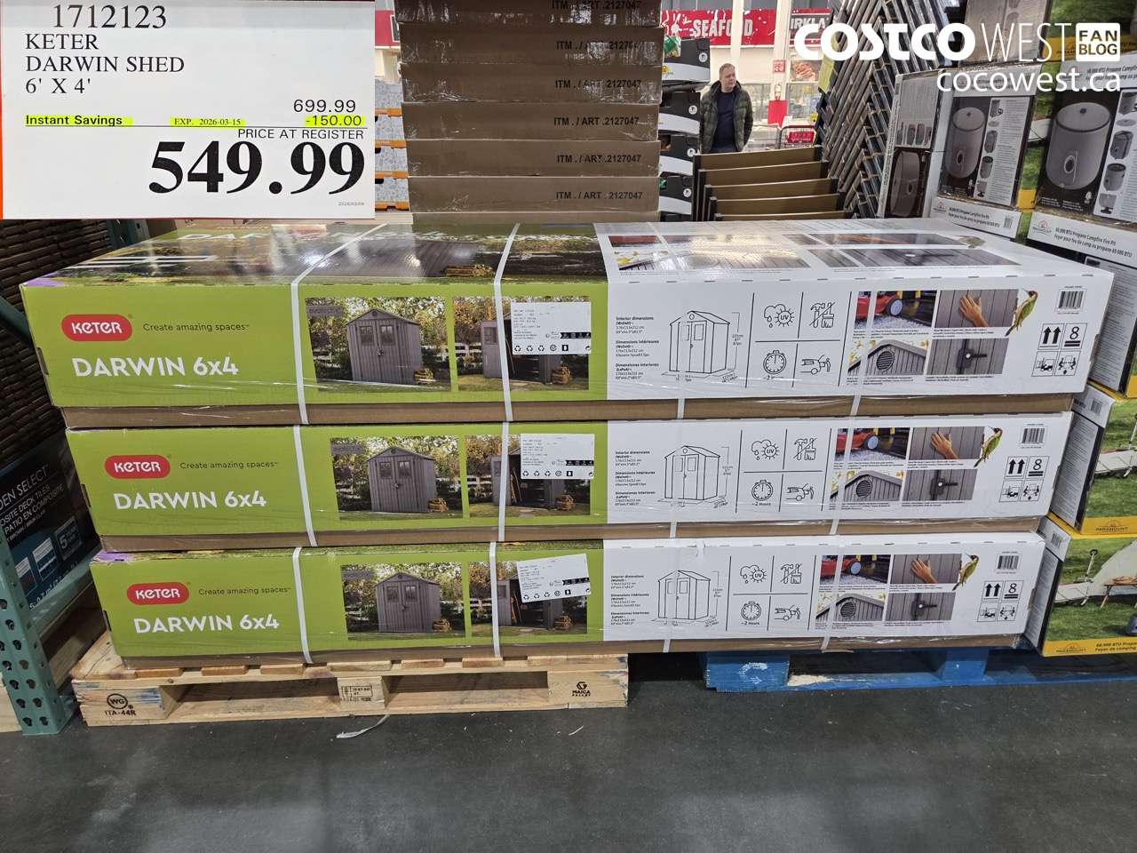 1712123 KETER DARWIN SHED 6' X 4' ($150.00 INSTANT SAVINGS EXPIRES ON 2026-03-15) $549.99