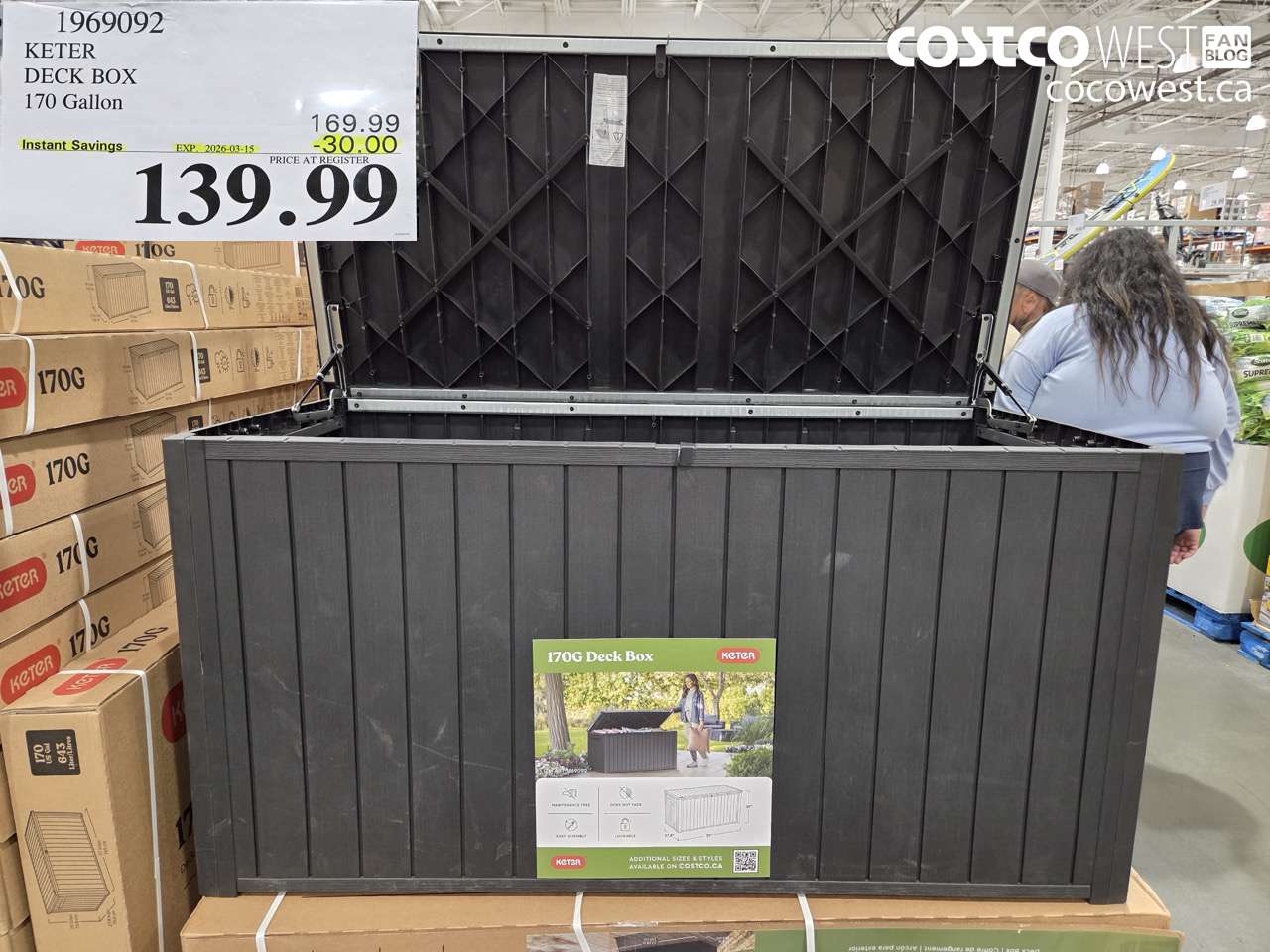 1969092 KETER DECK BOX 170 GALLON ($30.00 INSTANT SAVINGS EXPIRES ON 2026-03-15) $139.99