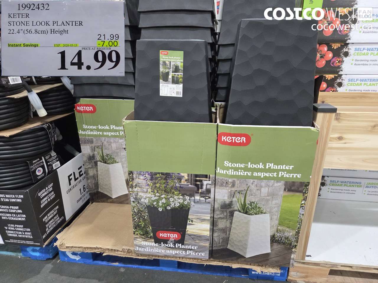 1992432 KETER STONE LOOK PLANTER 22.4