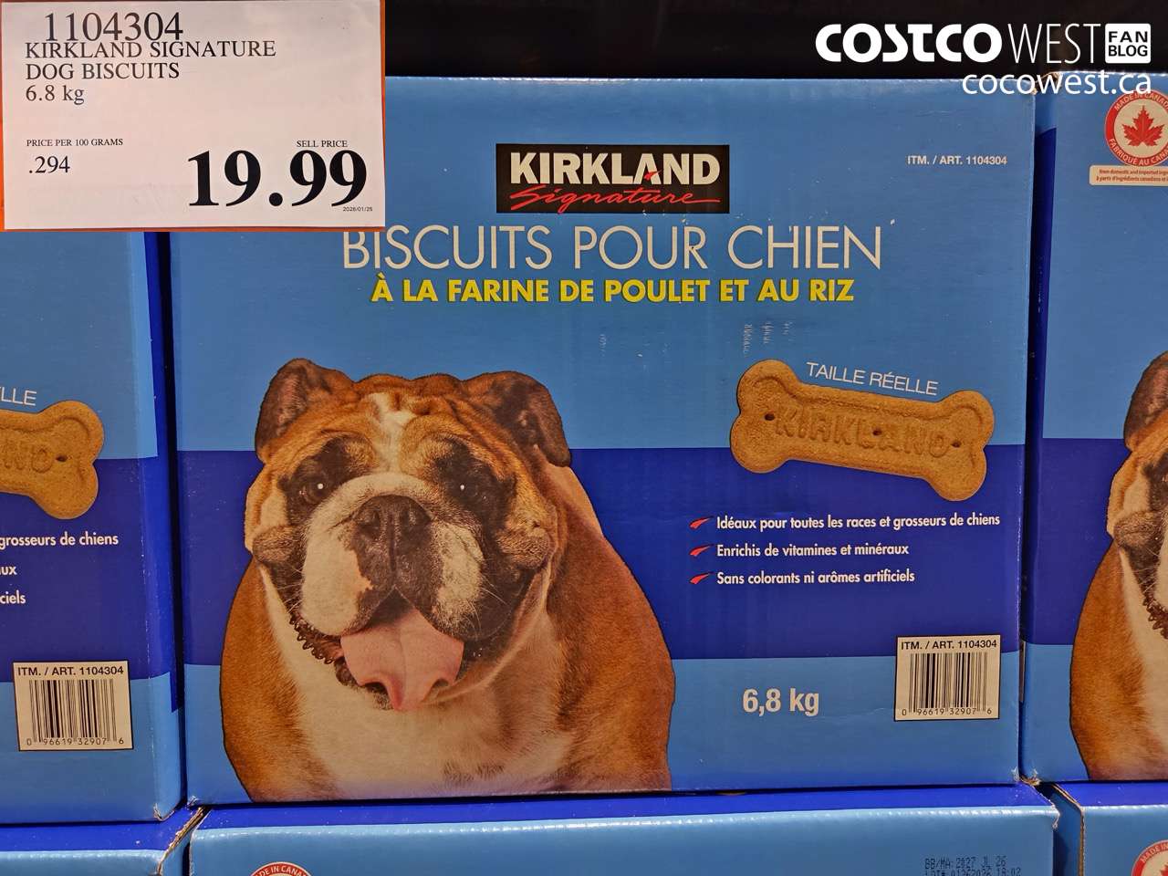 1104304 KIRKLAND SIGNATURE DOG BISCUITS 6.8KG $19.99