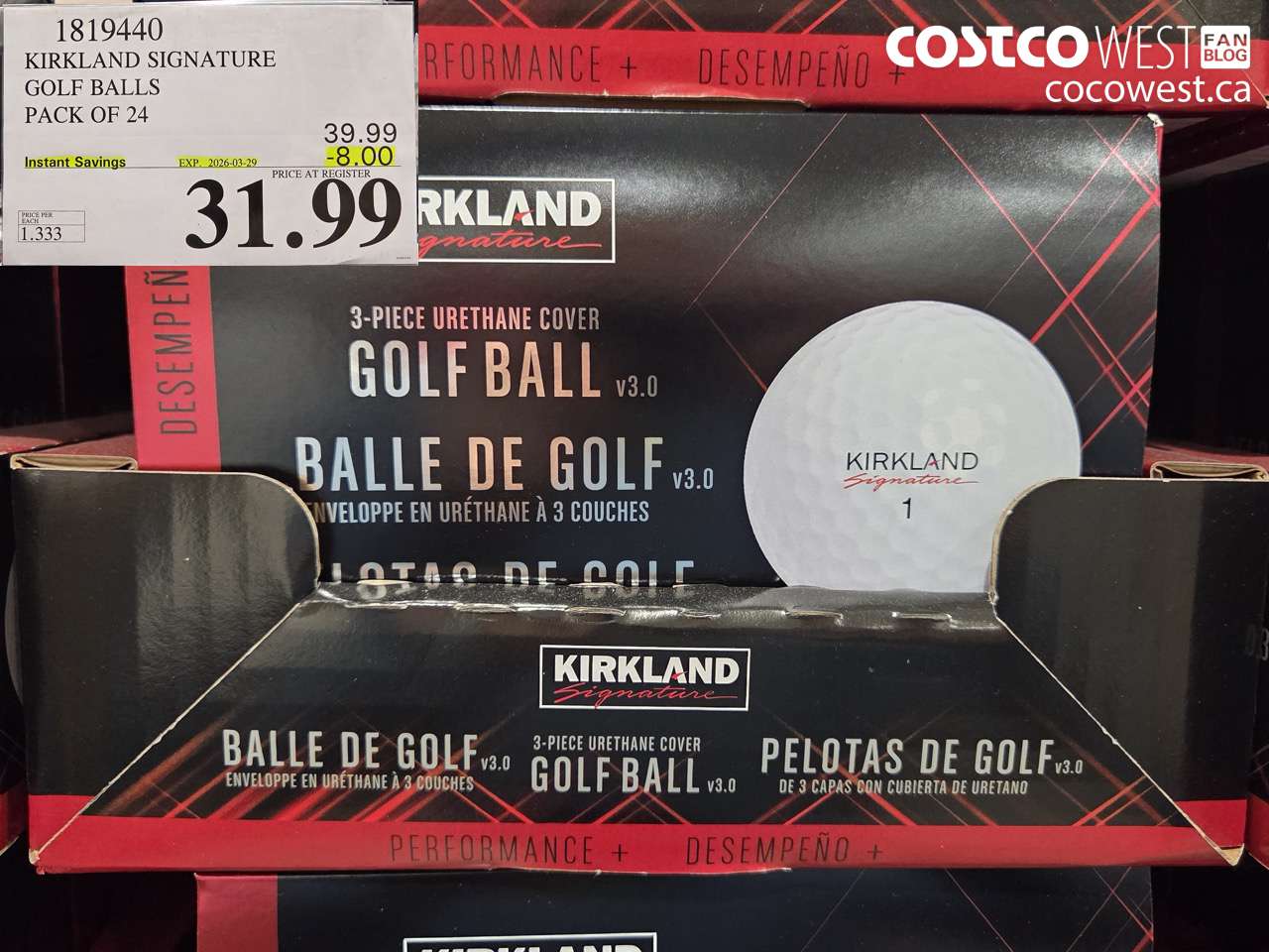 1819440 KIRKLAND SIGNATURE GOLF BALLS PACK OF 24 ($8.00 INSTANT SAVINGS EXPIRES ON 2026-03-29) $31.99