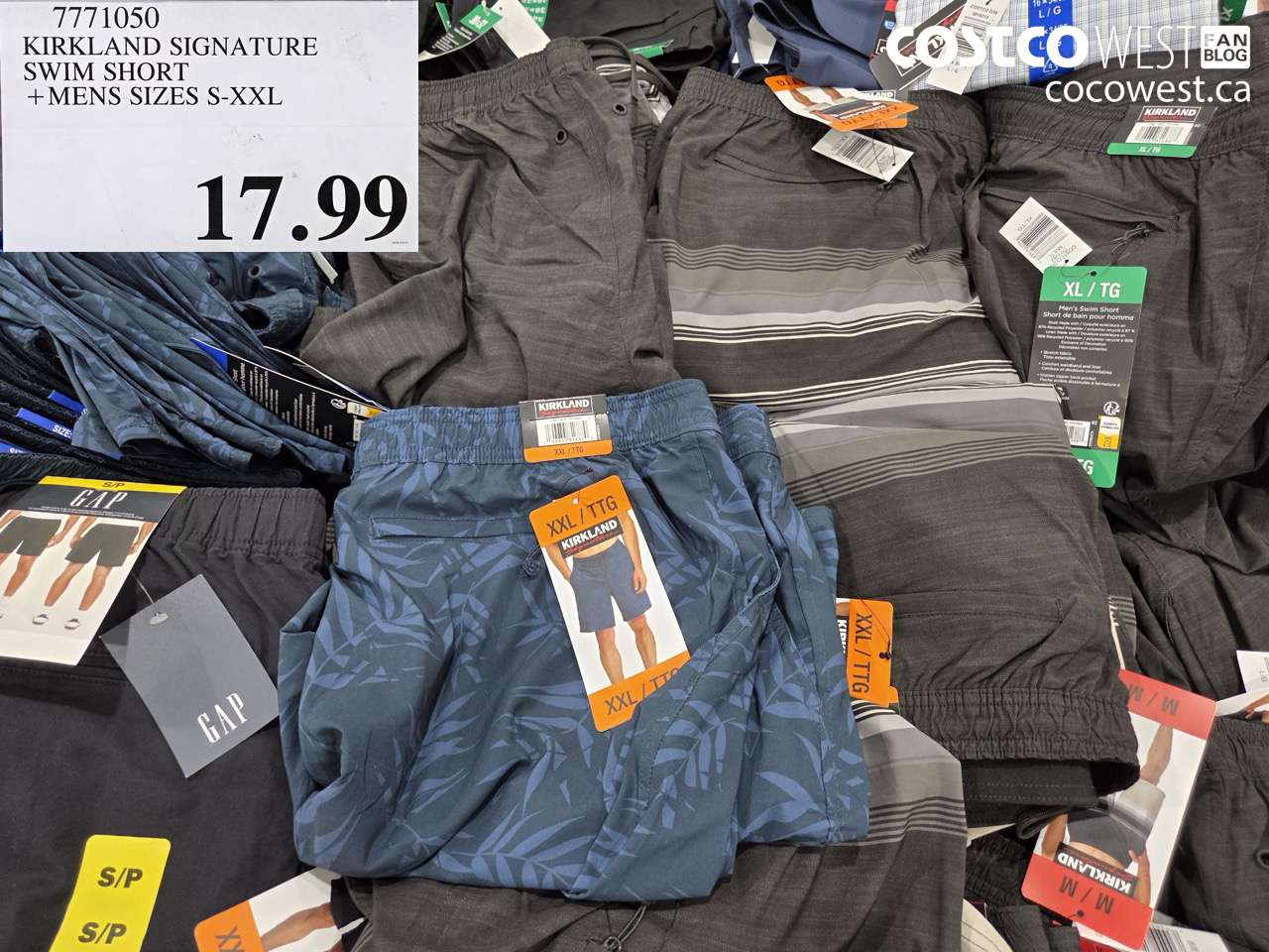 7771050 KIRKLAND SIGNATURE SWIM SHORT + MENS SIZES S-XXL $17.99