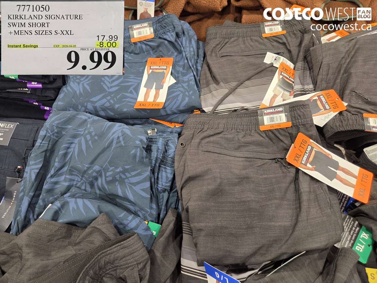 7711050 KIRKLAND SIGNATURE SWIM SHORT + MENS SIZES S-XXL ($8.00 INSTANT SAVINGS EXPIRES ON 2026-04-05) $9.99