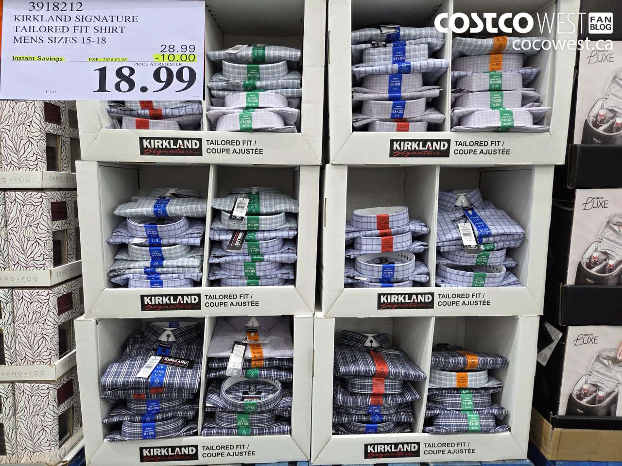 3918212 KIRKLAND SIGNATURE TAILORED FIT SHIRT MENS SIZES 15-18 ($10.00 INSTANT SAVINGS EXPIRES ON 2026-03-08) $18.99