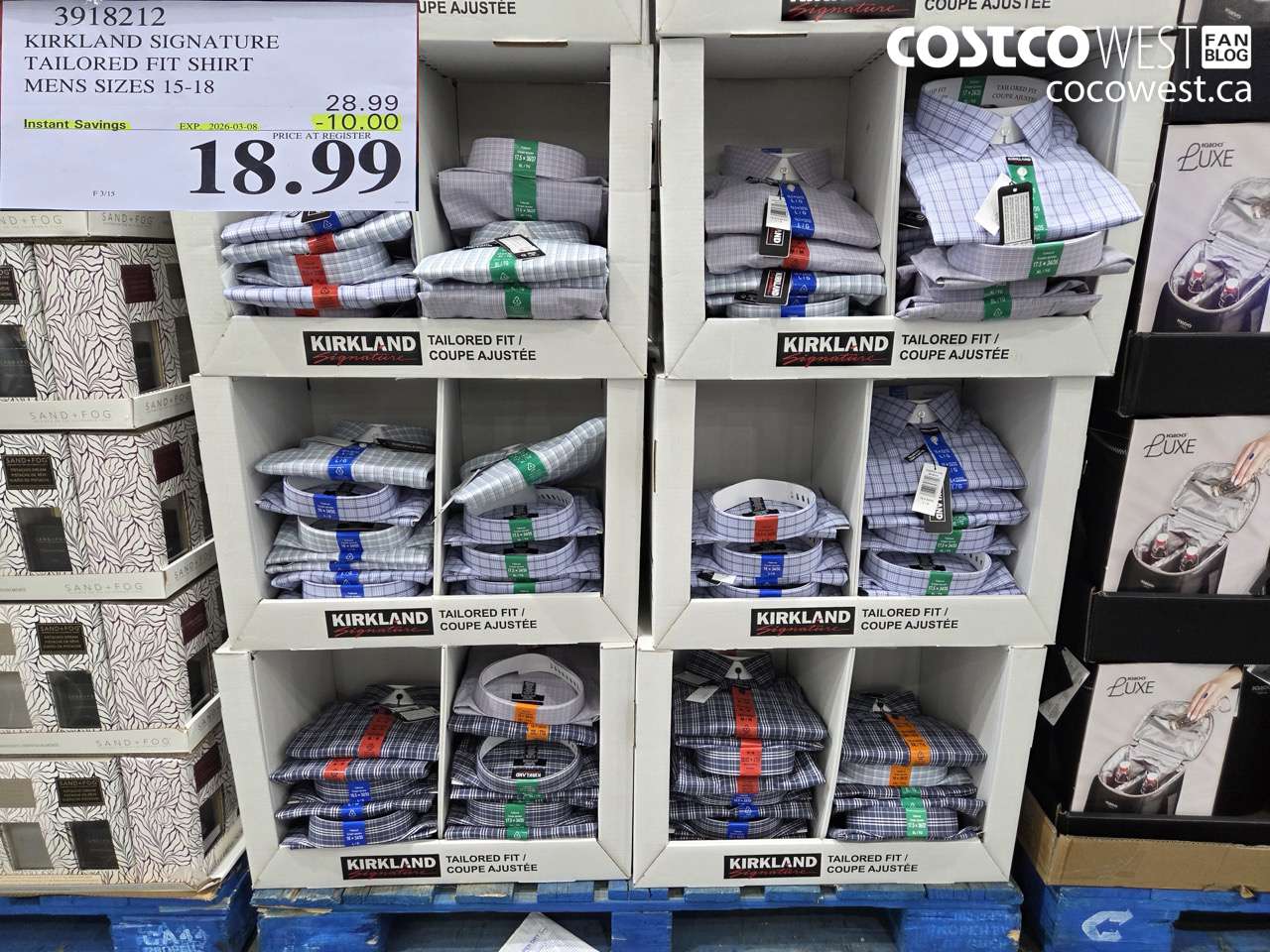 3918212 KIRKLAND SIGNATURE TAILORED FIT SHIRT MENS SIZES 15-18 ($10.00 INSTANT SAVINGS EXPIRES ON 2026-03-08) $18.99