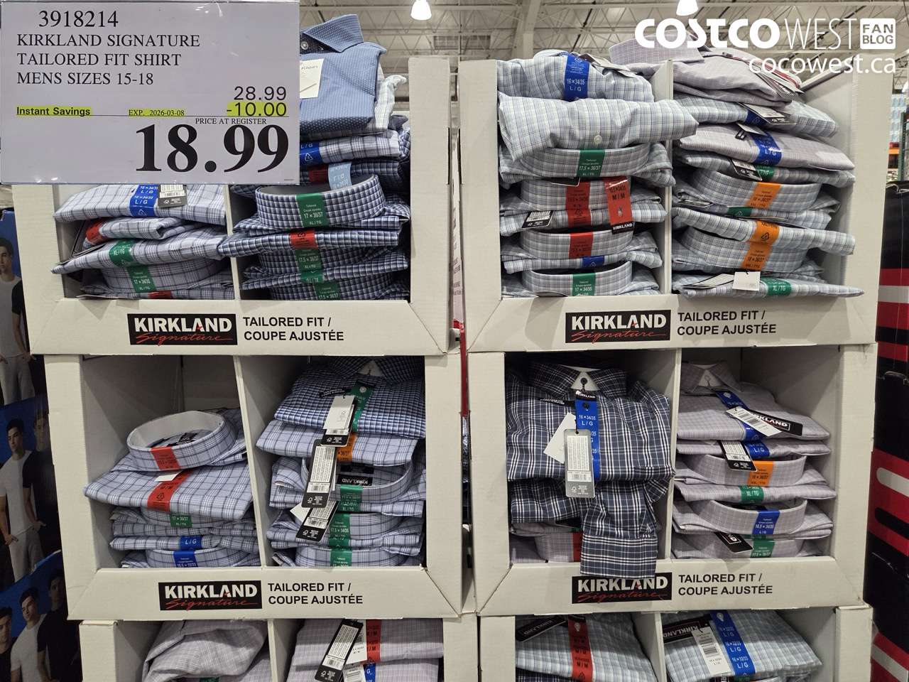 39182114 KIRKLAND SIGNATURE TAILORED FIT SHIRT MENS SIZES 15-18 ($10.00 INSTANT SAVINGS EXPIRES ON 2026-03-08) $18.99