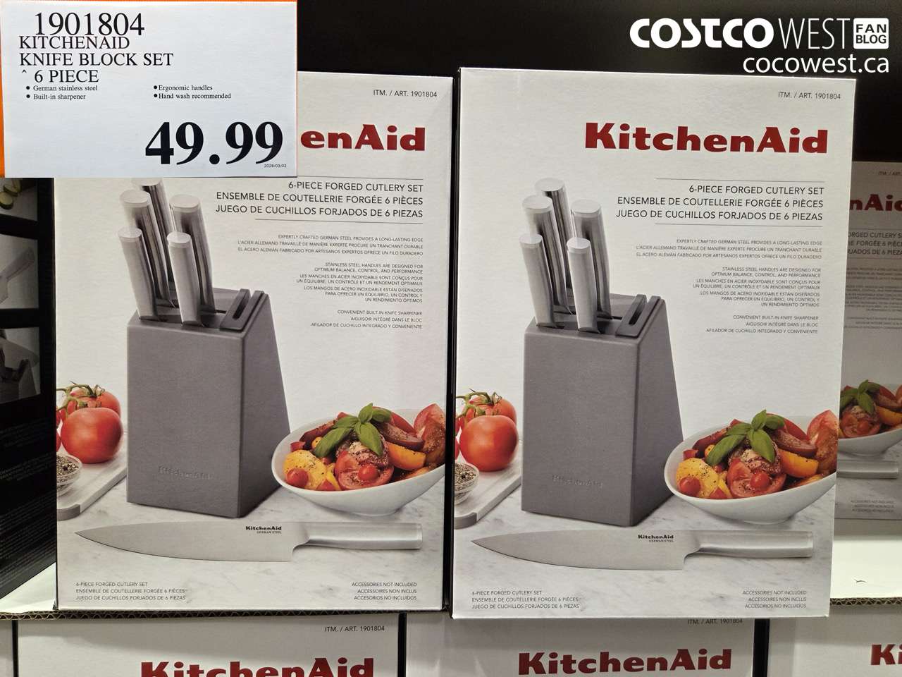 1901804 KITCHENAID KNIFE BLOCK SET 6 PIECE $49.99