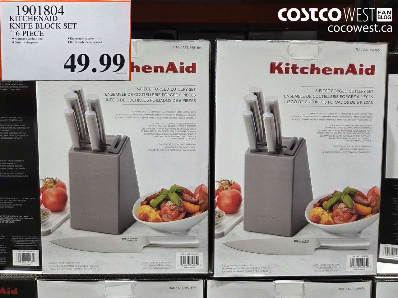 1901804 KITCHENAID KNIFE BLOCK SET 6 PIECE $49.99