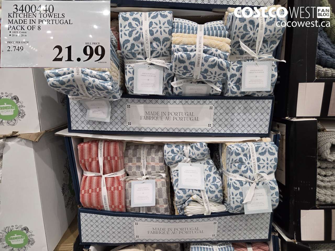 34004140 KITCHEN TOWELS MADE IN PORTUGAL PACK OF 8 $21.99