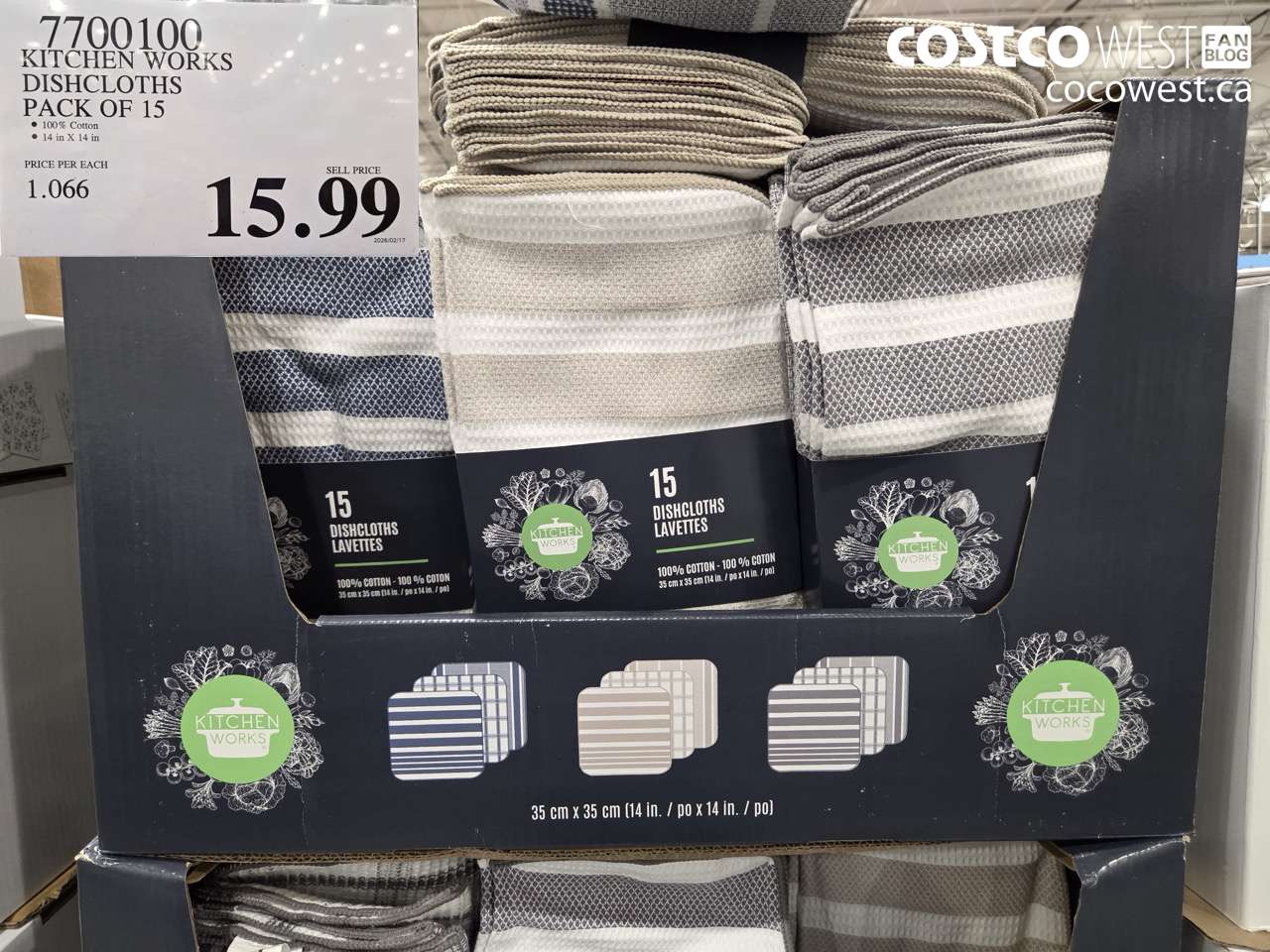 7700100 KITCHEN WORKS DISHCLOTHS PACK OF 15 $15.99