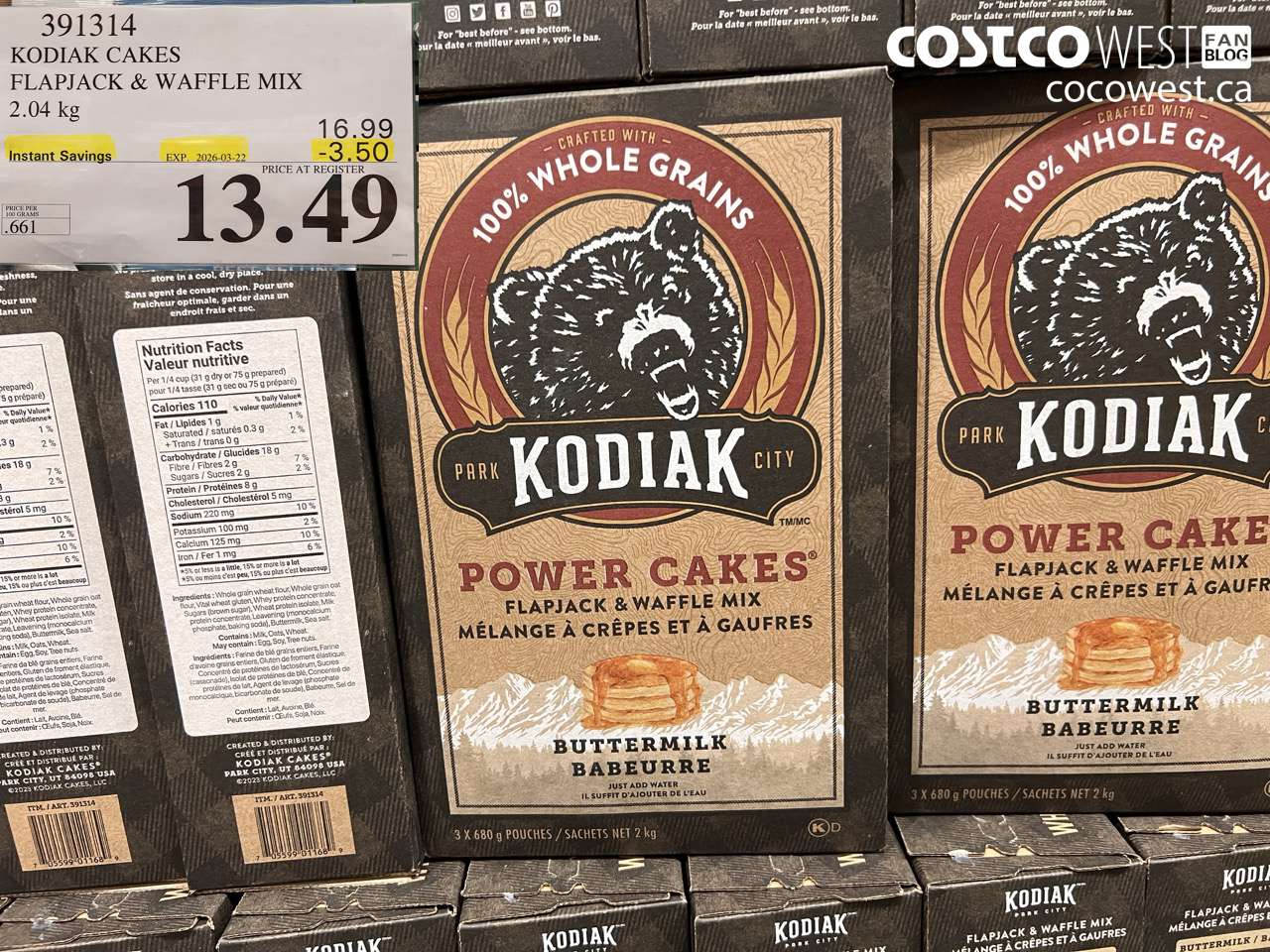 391314 KODIAK CAKES FLAPJACK & WAFFLE MIX 2.04KG ($3.50 INSTANT SAVINGS EXPIRES ON 2026-03-22) $13.49