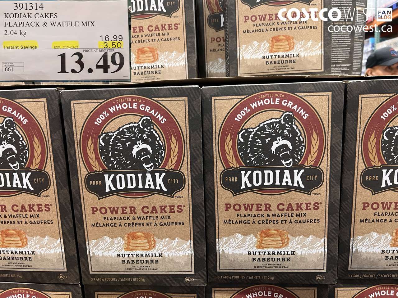 391314 KODIAK CAKES FLAPJACK & WAFFLE MIX 2.04 KG ($3.50 INSTANT SAVINGS EXPIRES ON 2026-03-22) $13.49