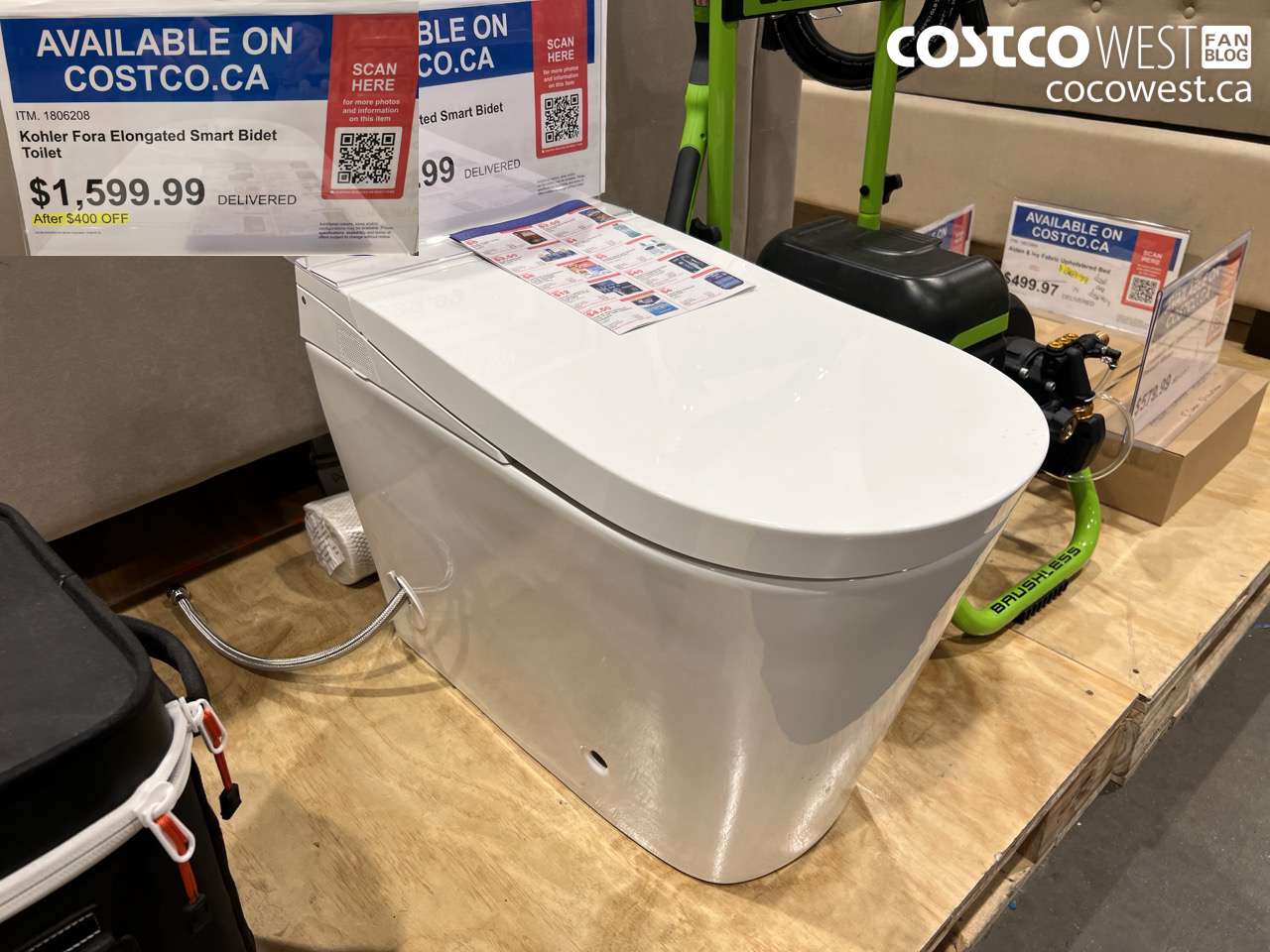 1806208 KOHLER FORA ELONGATED SMART BIDET TOILET 400 OFF $1599.99