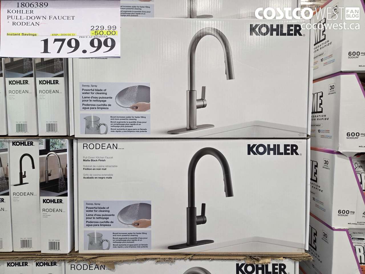 1806389 KOHLER PULL-DOWN FAUCET RODEAN ($50.00 INSTANT SAVINGS EXPIRES ON 2026-04-12) $179.99