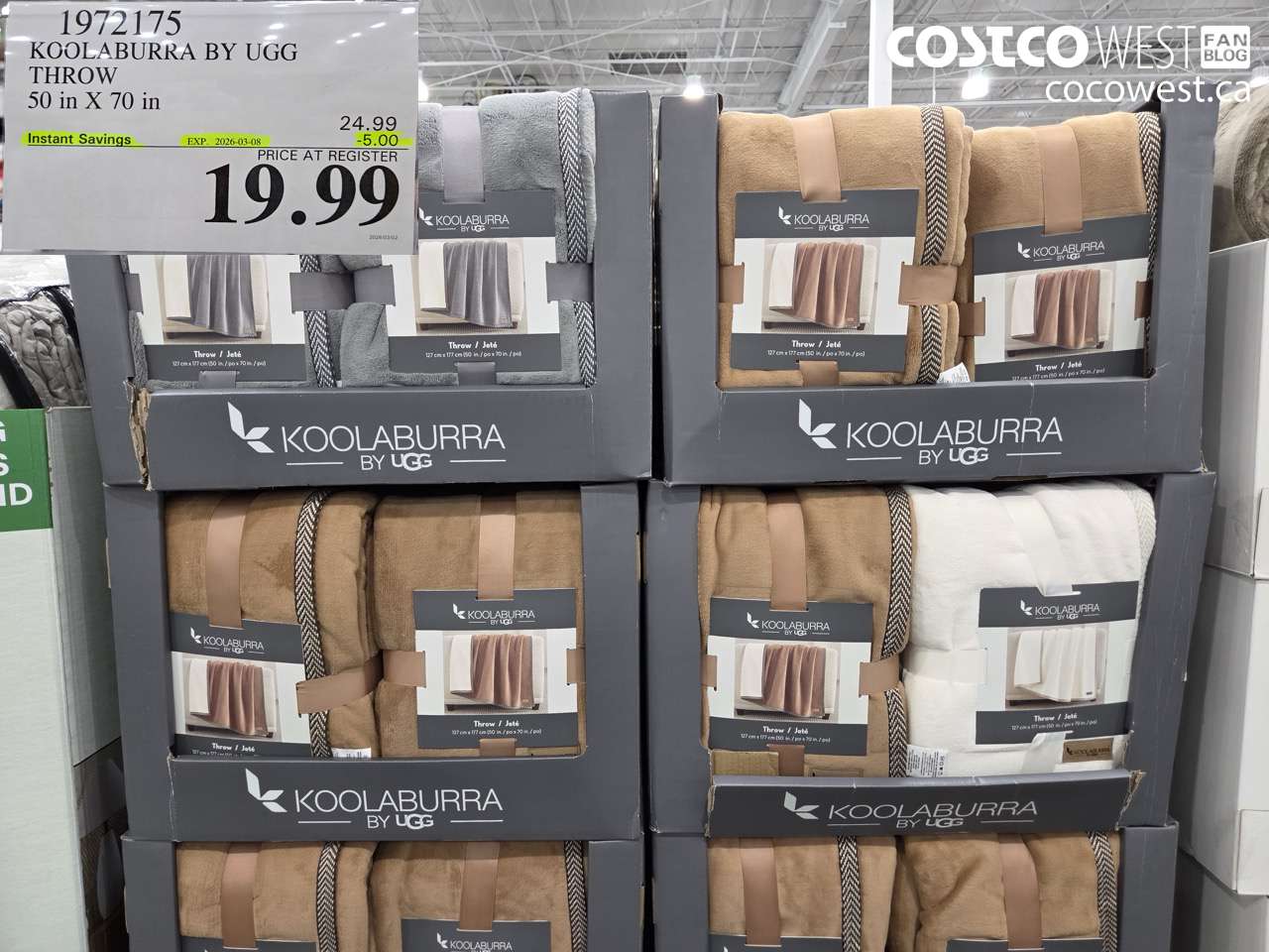 1972175 KOOLABURRA BY UGG THROW 50 IN X 70 IN ($5.00 INSTANT SAVINGS EXPIRES ON 2026-03-08) $19.99