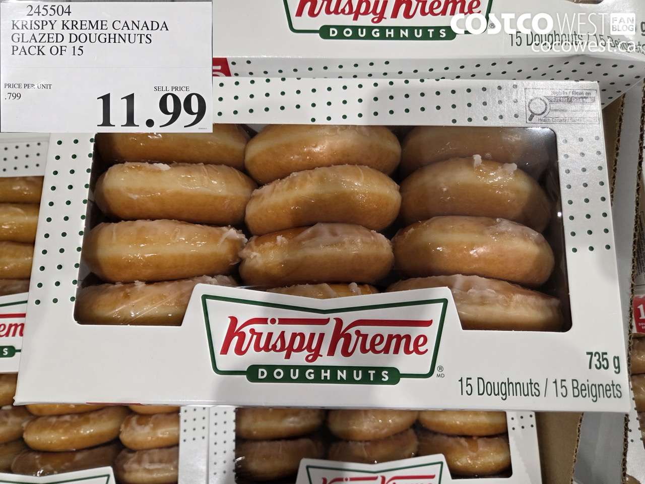 245504 KRISPY KREME CANADA GLAZED DOUGHNUTS PACK OF 15 $11.99