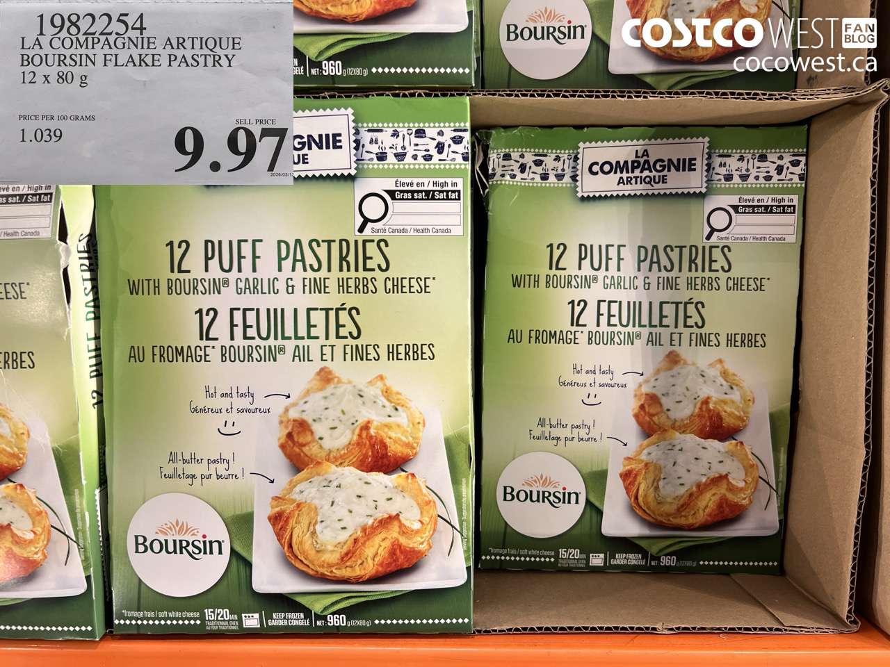 1982254 LA COMPAGNIE ARTIQUE BOURSIN FLAKE PASTRY 12 X 80 G $9.97