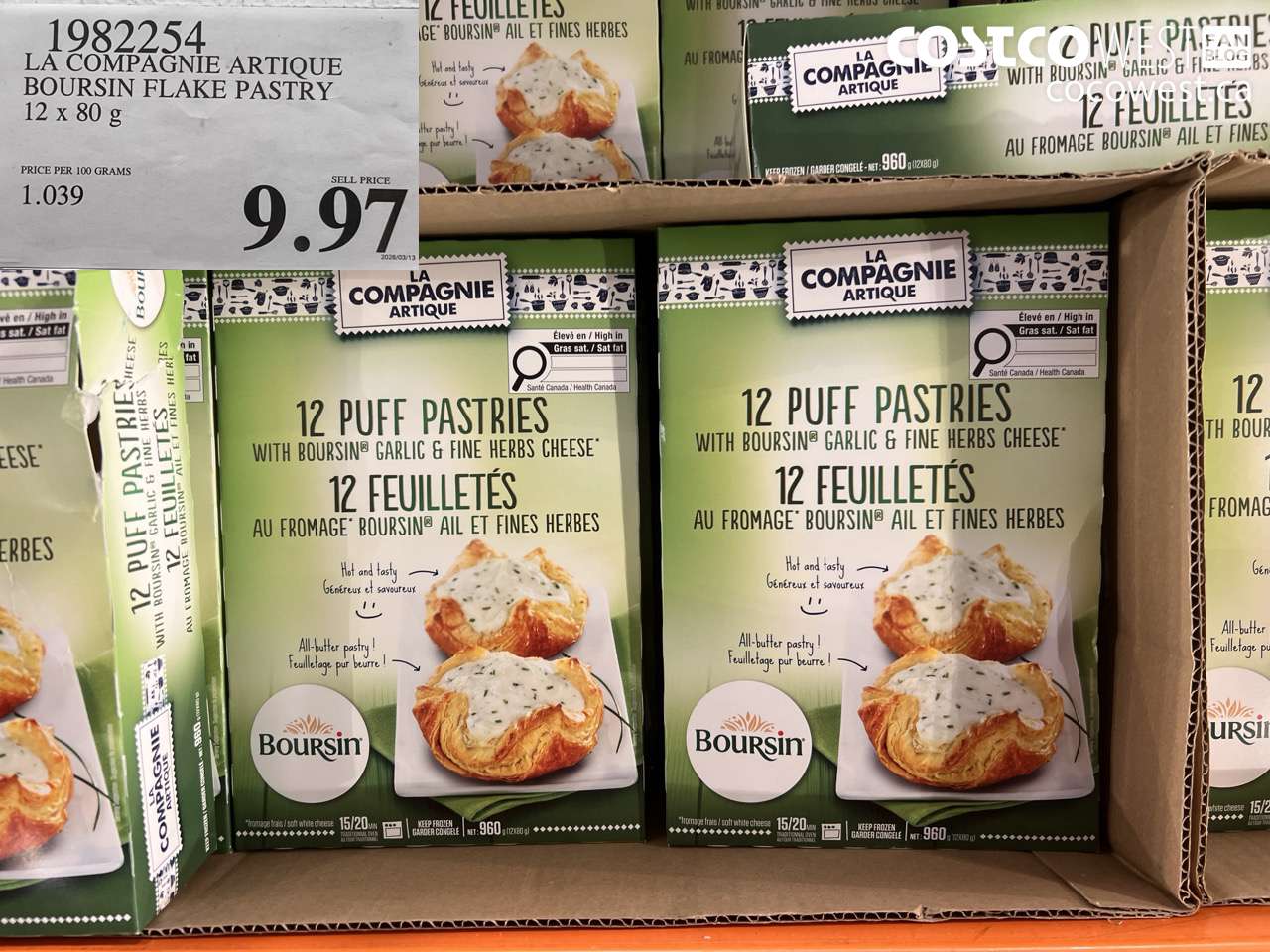 1982254 LA COMPAGNIE ARTIQUE BOURSIN FLAKE PASTRY 12 X 80 G $9.97