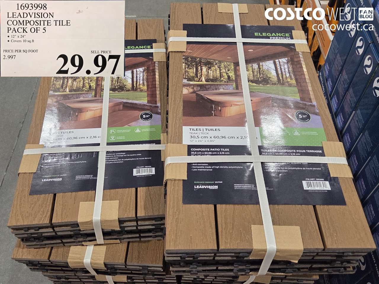 1693998 LEADVISION COMPOSITE TILE PACK OF 5 $29.97