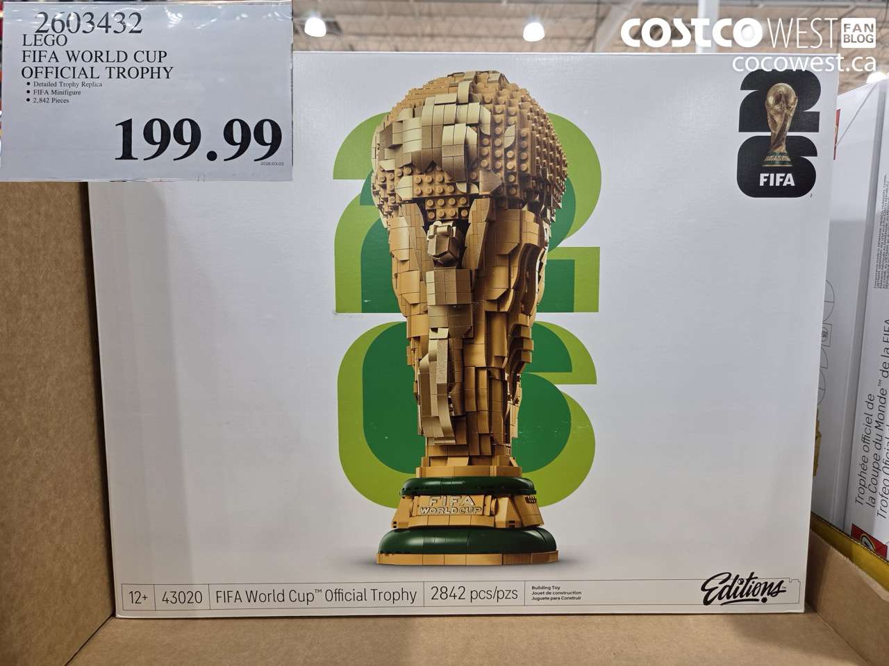 26034332 LEGO FIFA WORLD CUP OFFICIAL TROPHY $199.99