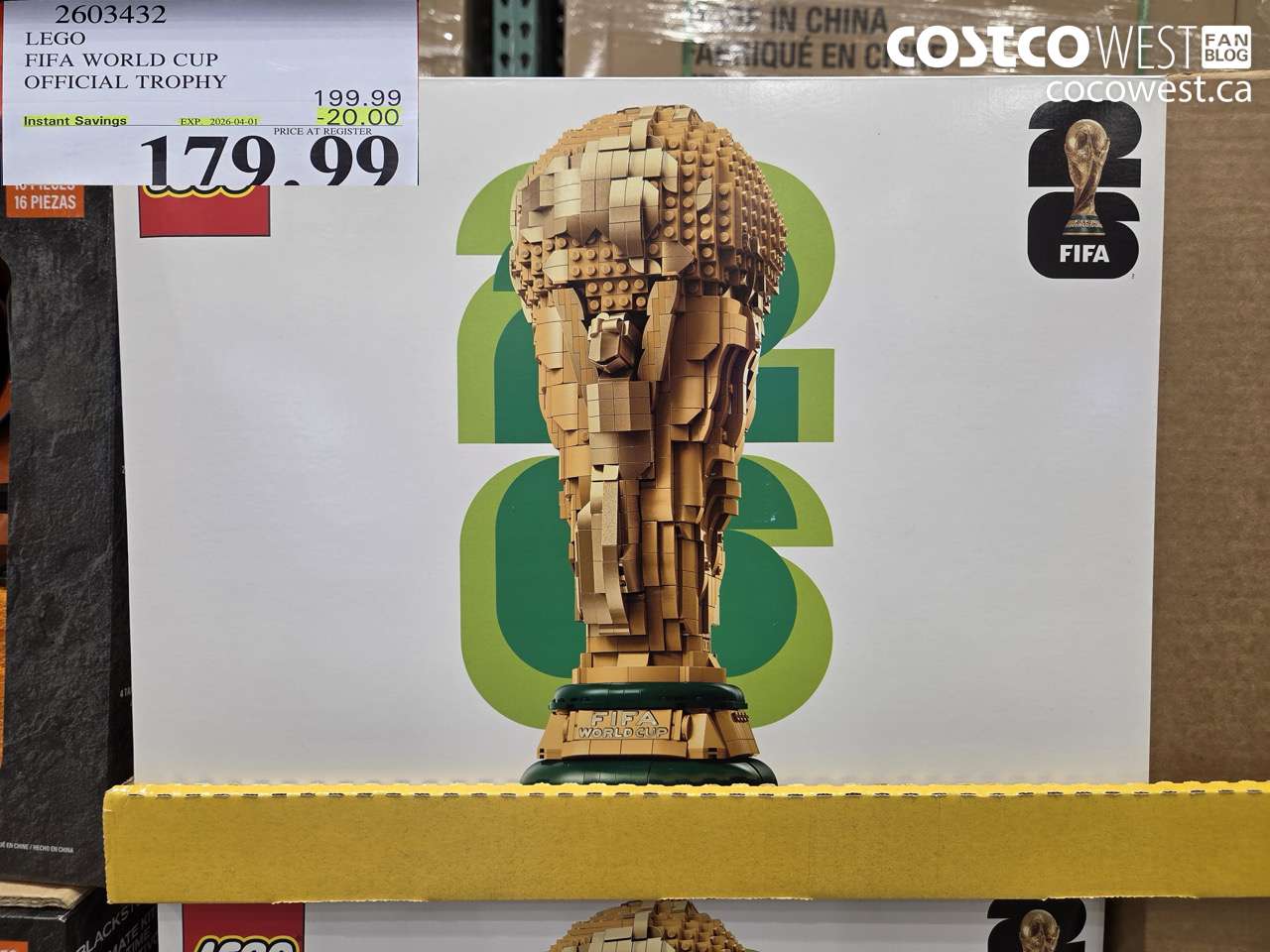 26034332 LEGO FIFA WORLD CUP OFFICIAL TROPHY ($20.00 INSTANT SAVINGS EXPIRES ON 2026-04-01) $179.99