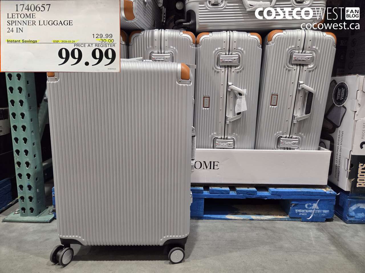 1740657 LETOME SPINNER LUGGAGE 24 IN ($30.00 INSTANT SAVINGS EXPIRES ON 2026-03-29) $99.99