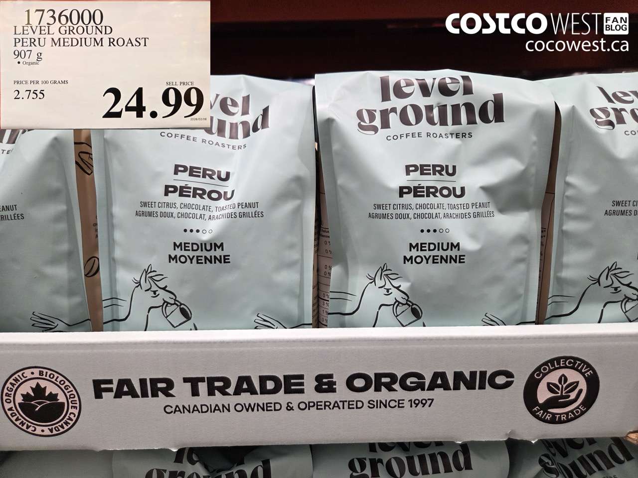 1736000 LEVEL GROUND PERU MEDIUM ROAST 907G $24.99