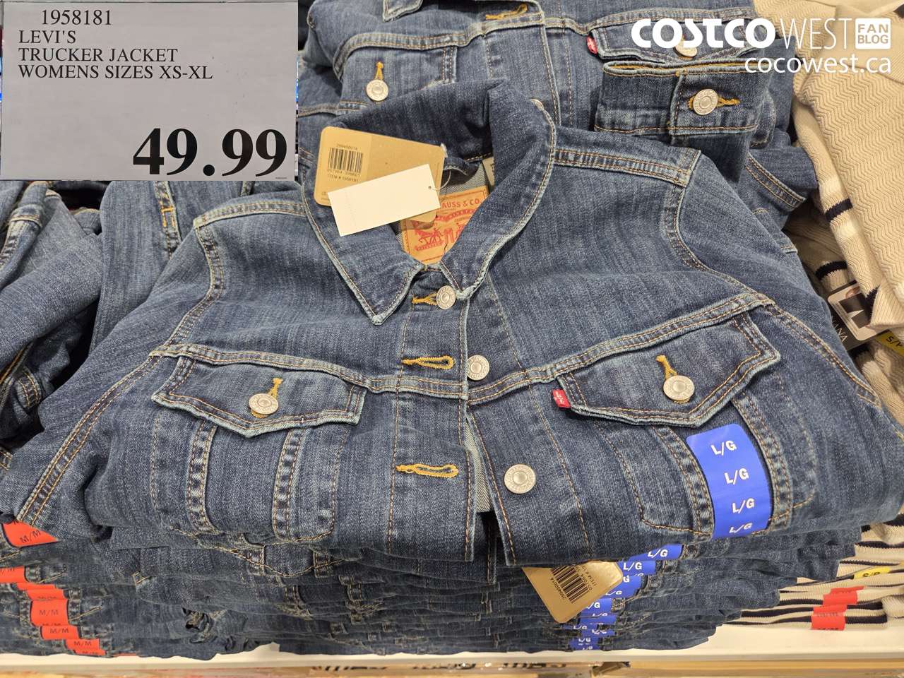 1958181 LEVI'S TRUCKER JACKET WOMENS SIZES XS-XL $49.99