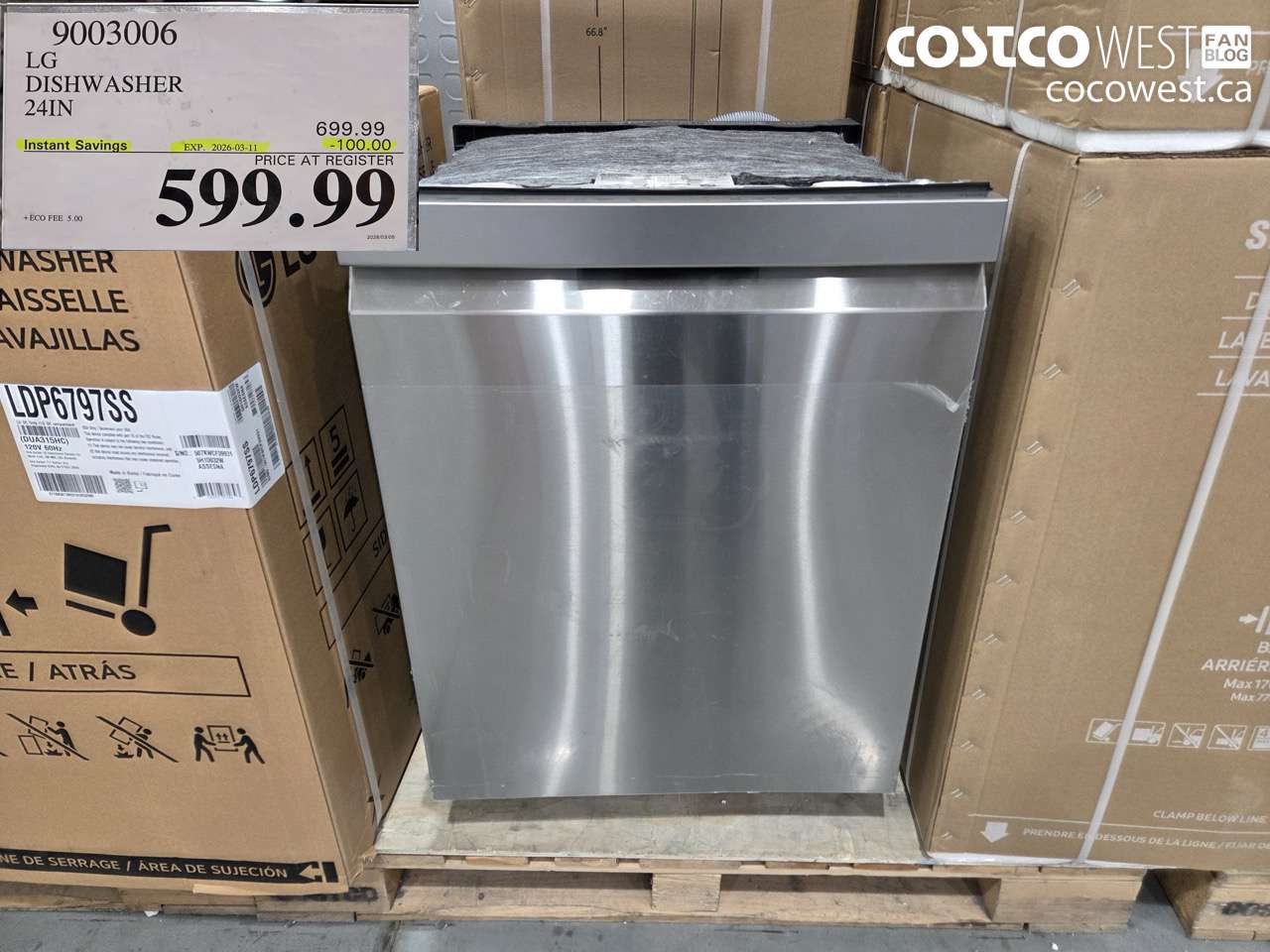 9003006 LG DISHWASHER 24IN ($100.00 INSTANT SAVINGS EXPIRES ON 2026-03-11) $599.99
