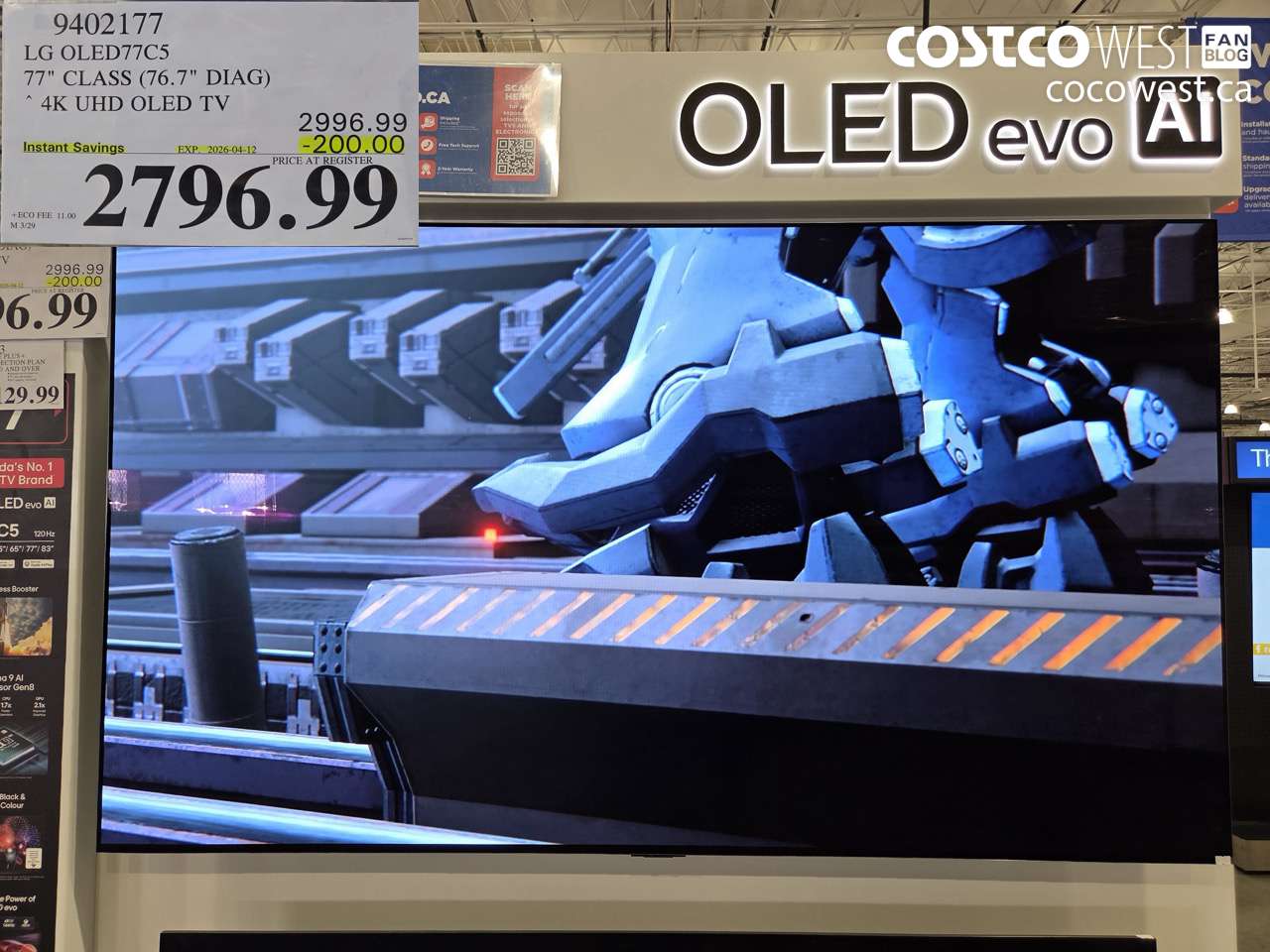 9402177 LG OLED77C5 77 CLASS (76.7 DIAG) 4K UHD OLED TV ($200.00 INSTANT SAVINGS EXPIRES ON 2026-04-12) $2796.99